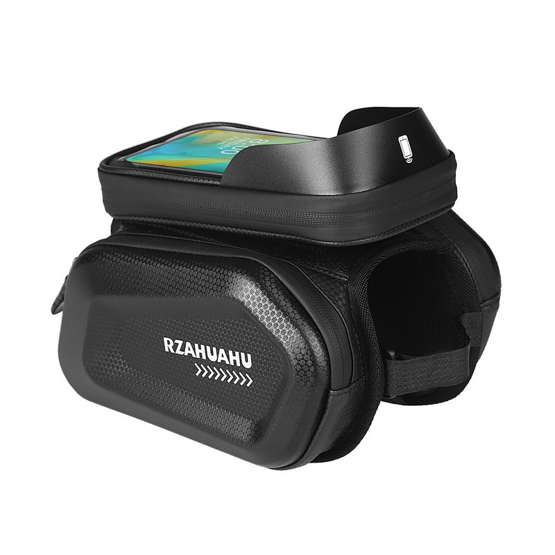 RZAHUAHU Hard Shell Mountain Bike Bicycle Bag Front Beam Bag Bicycle Bag Waterproof Upper Tube Bag Riding Portable Equipment. 