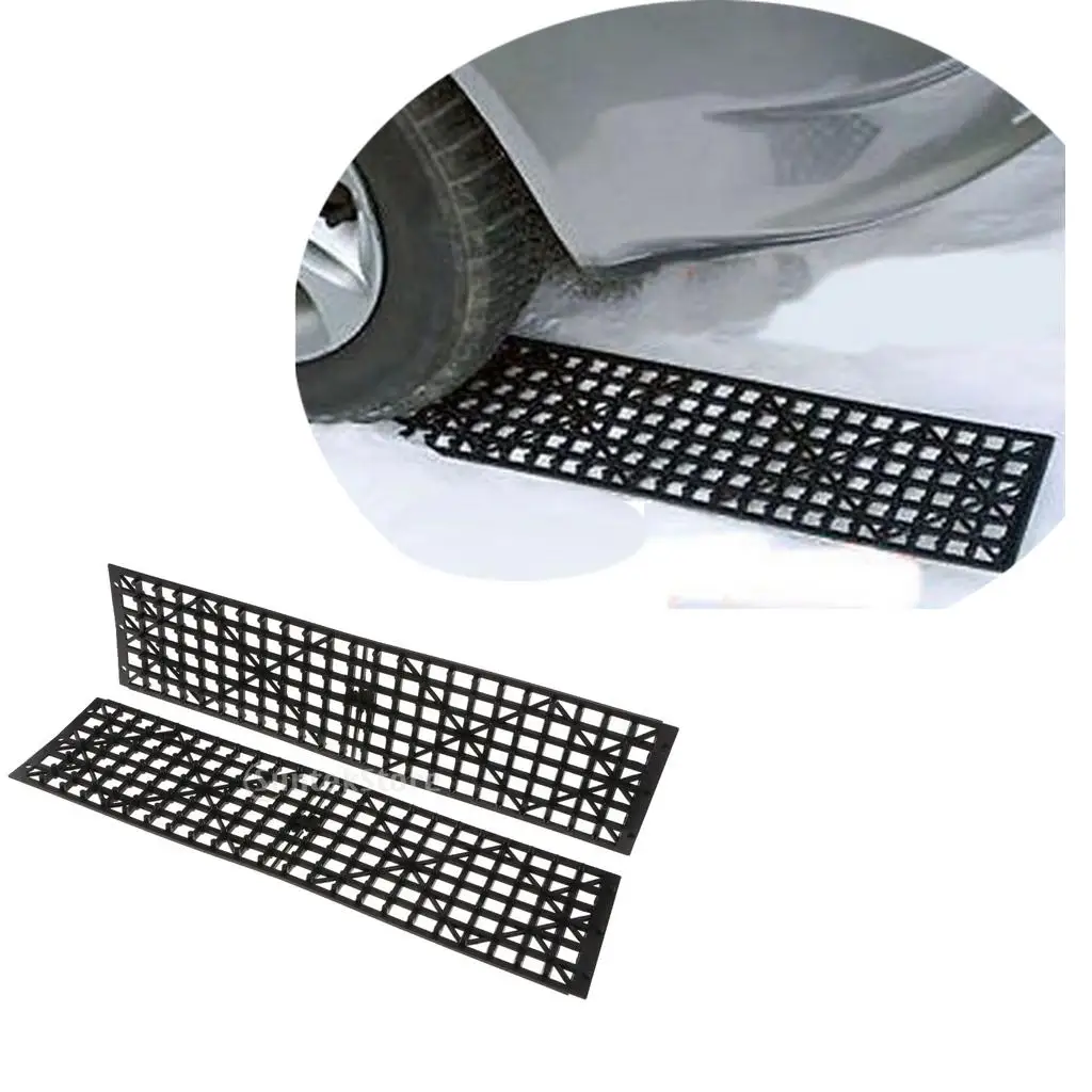 Pack of 2pcs Emergency Tire Traction Mats Car Antiskid Pads Sand Mud Snow Track Tire Ladder