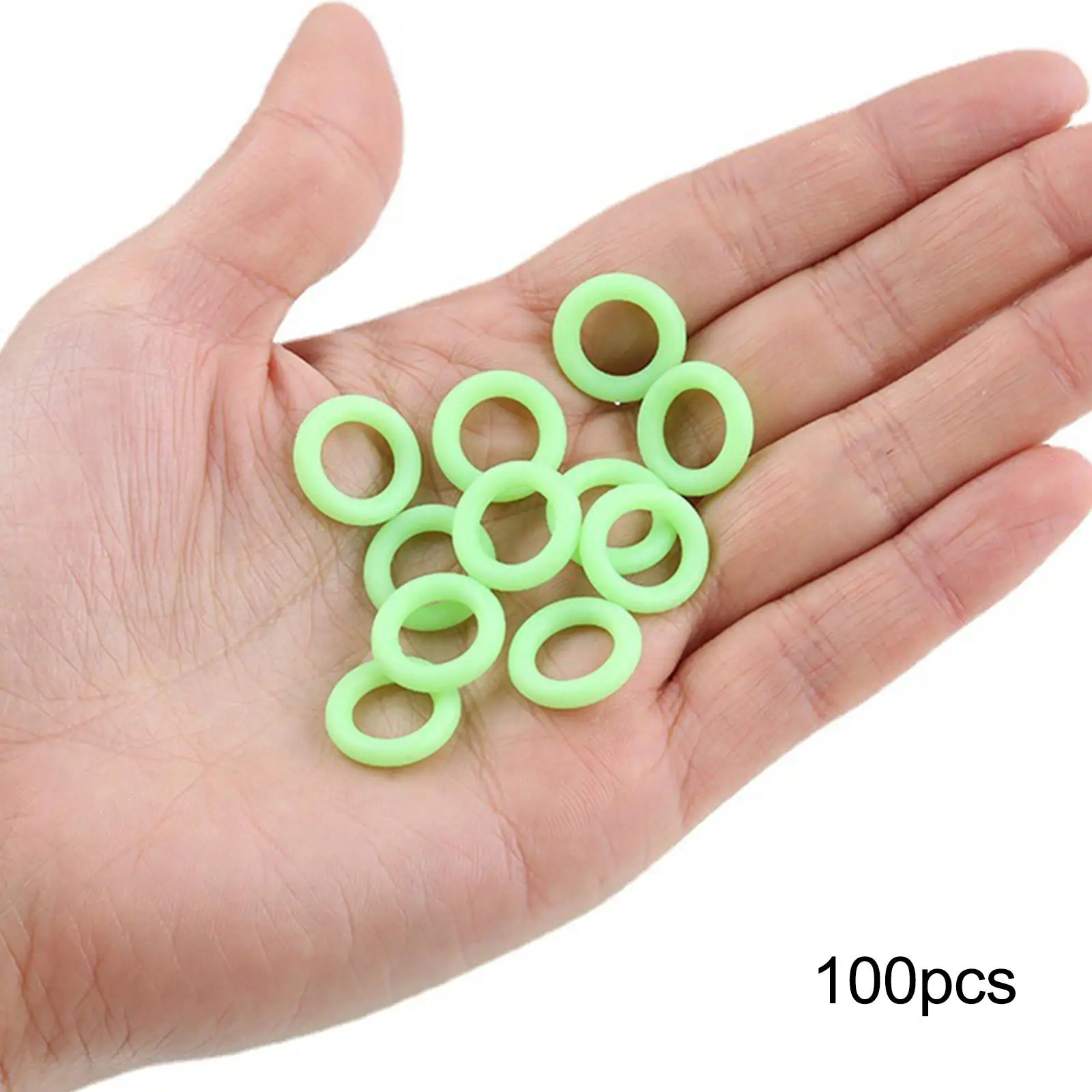 100x Tent Stake Rings O Shaped Rings Fluorescent 15mm Ground Nails Rings Tent Nail Rings Silicone O Rings for Outdoor Camping