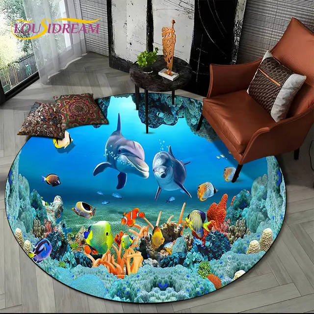 Alfombras Grandes Mundo Submarino Océano Animal Delfín Patrón Antideslizante  Alfombra Azul Mar Moderna Sala de Estar Decor Alfombra Niñas Niños Jugando  Alfombra para Gatear (Colorido 1,80x160 cm) : : Hogar y cocina