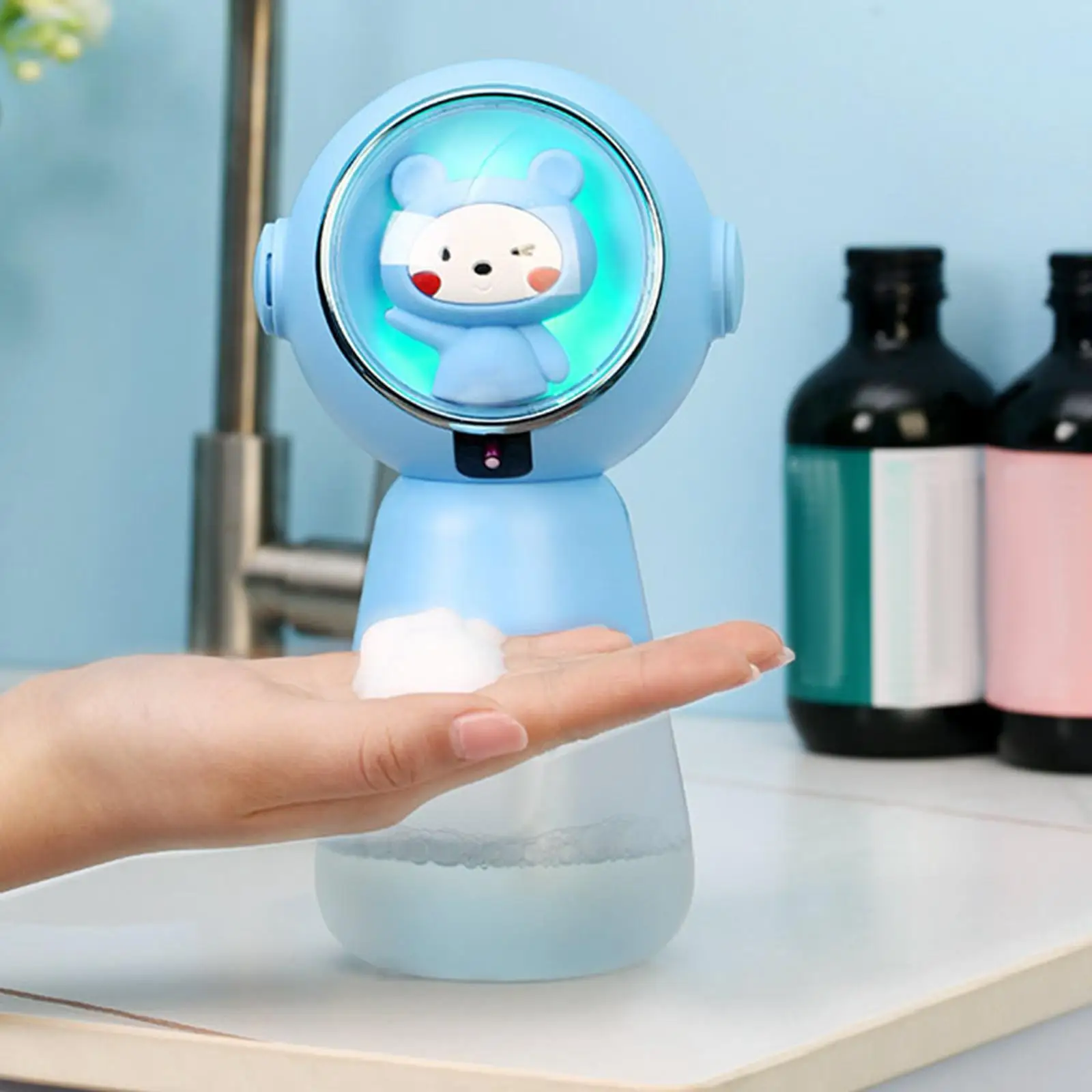 Cute Automatic Liquid Soap Dispenser Rechargable Sensor Non Touch Touchless Soap Dispensers for Countertop kitchen Children