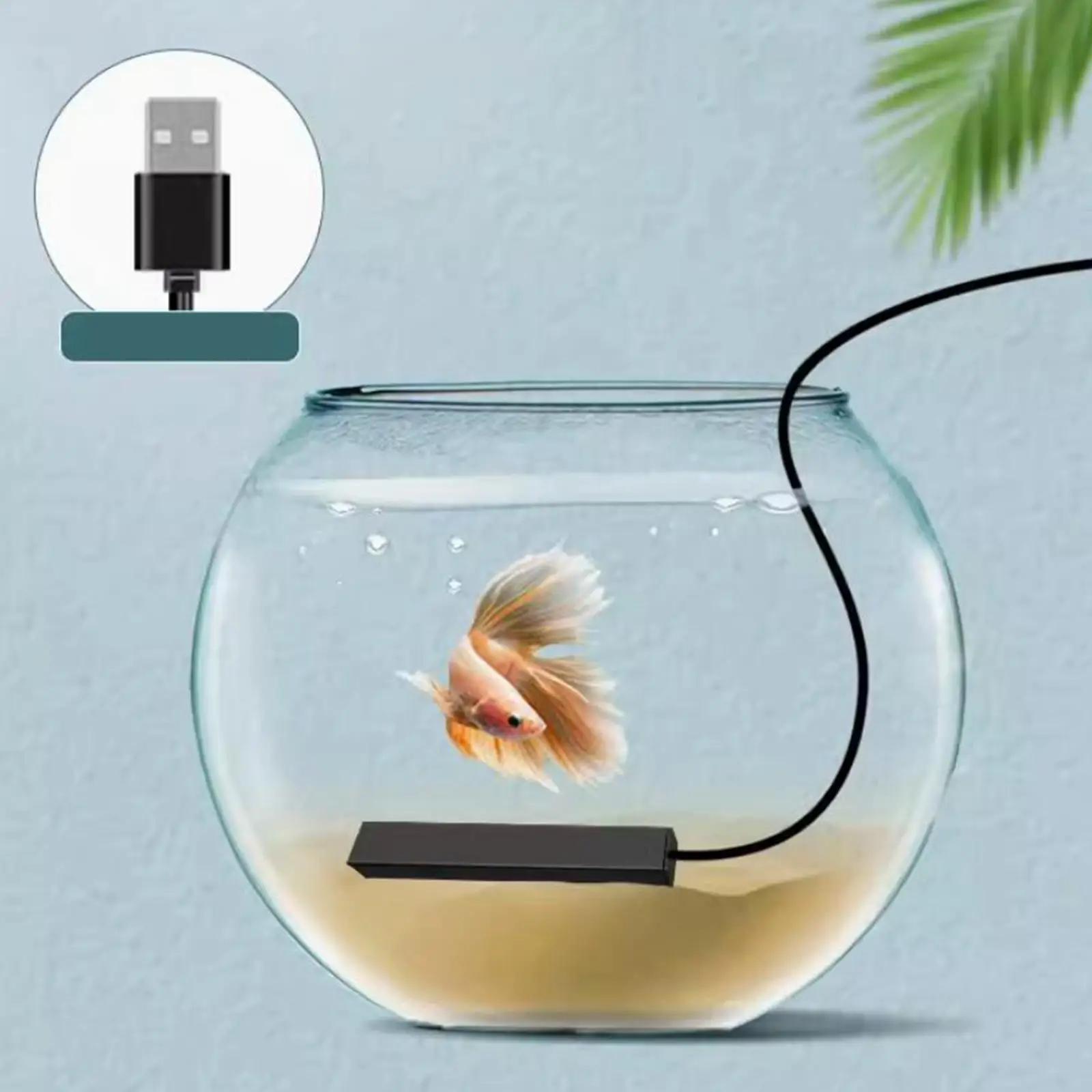 Mini Aquarium Heater over Temperature Protection USB Auto Mini Heating Tool for Aquariums Turtle Tanks Pet Water Dispenser