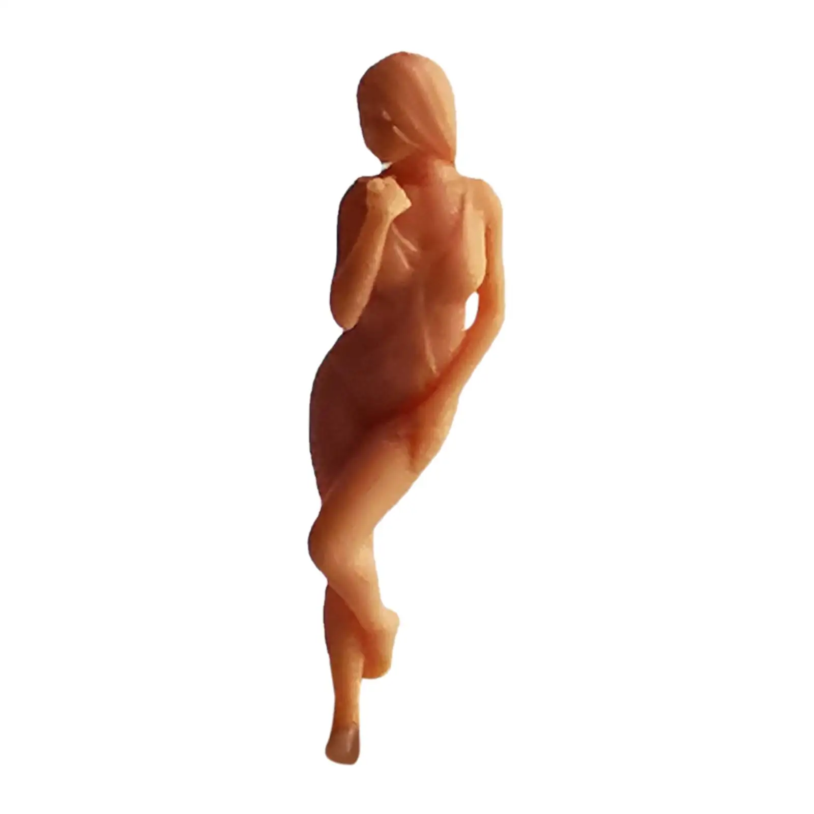 RM 1:64 Scale Unpainted Figures Woman Character Miniature Scene Photo Prop