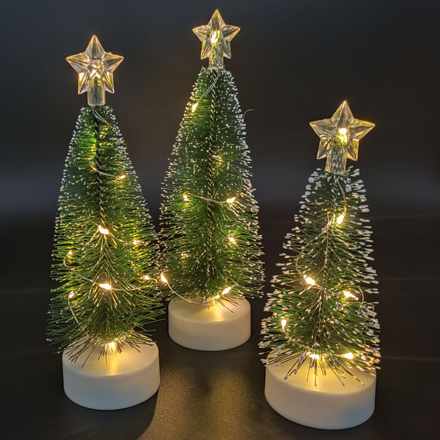 Mini Christmas Tree Tabletop Bottle Brush Trees Battery Operated for Xmas Gift Holiday Party Home Tree Decor · v2
