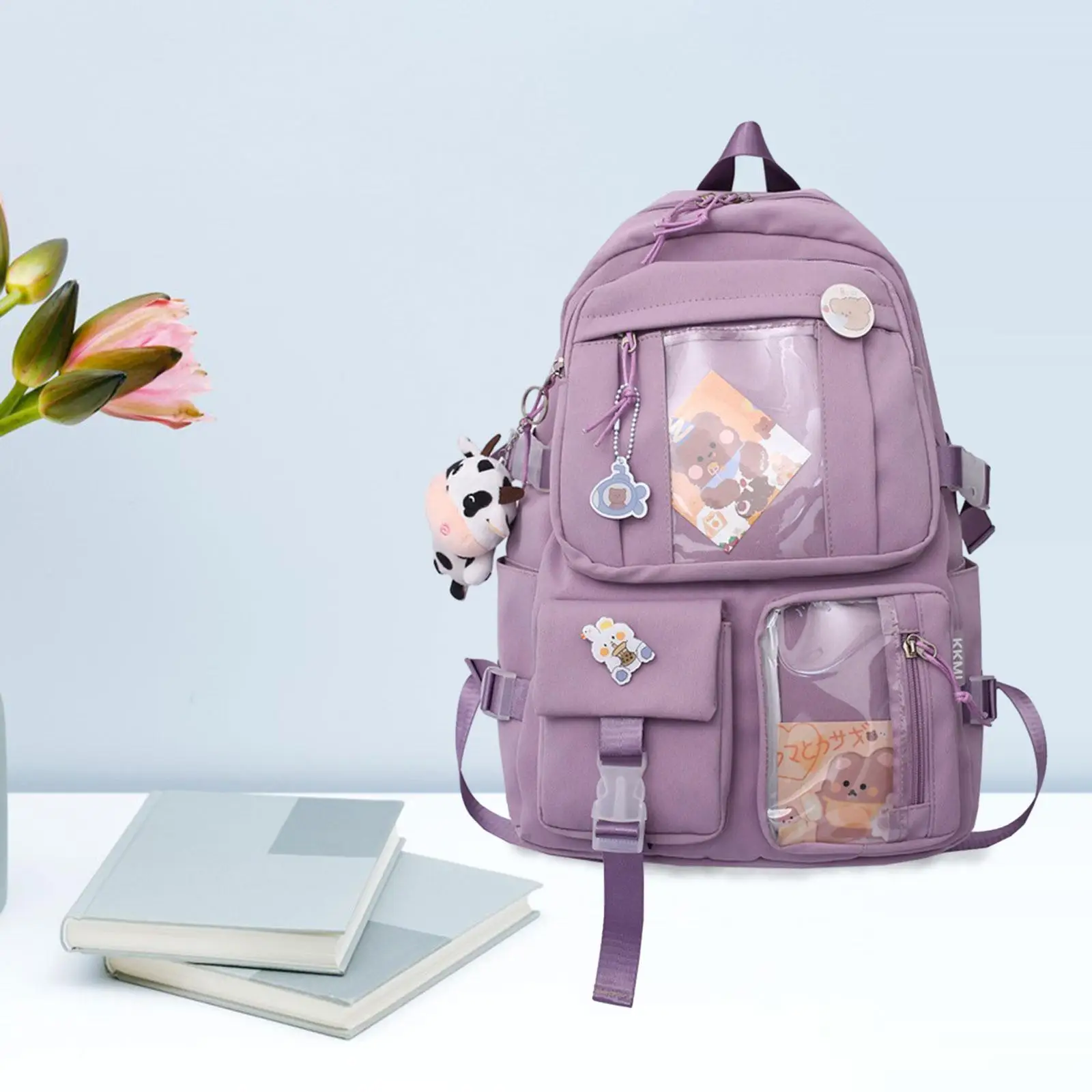 Women Backpack with Side Pockets Fashion Bookbag Travel Book Bags Schoolbag for Elementary Students Female Young Kids Girls Boys