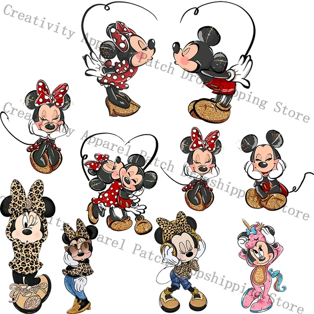 Mickey Minnie Mouse Donald Duck DIY Heat Transfer Patches for