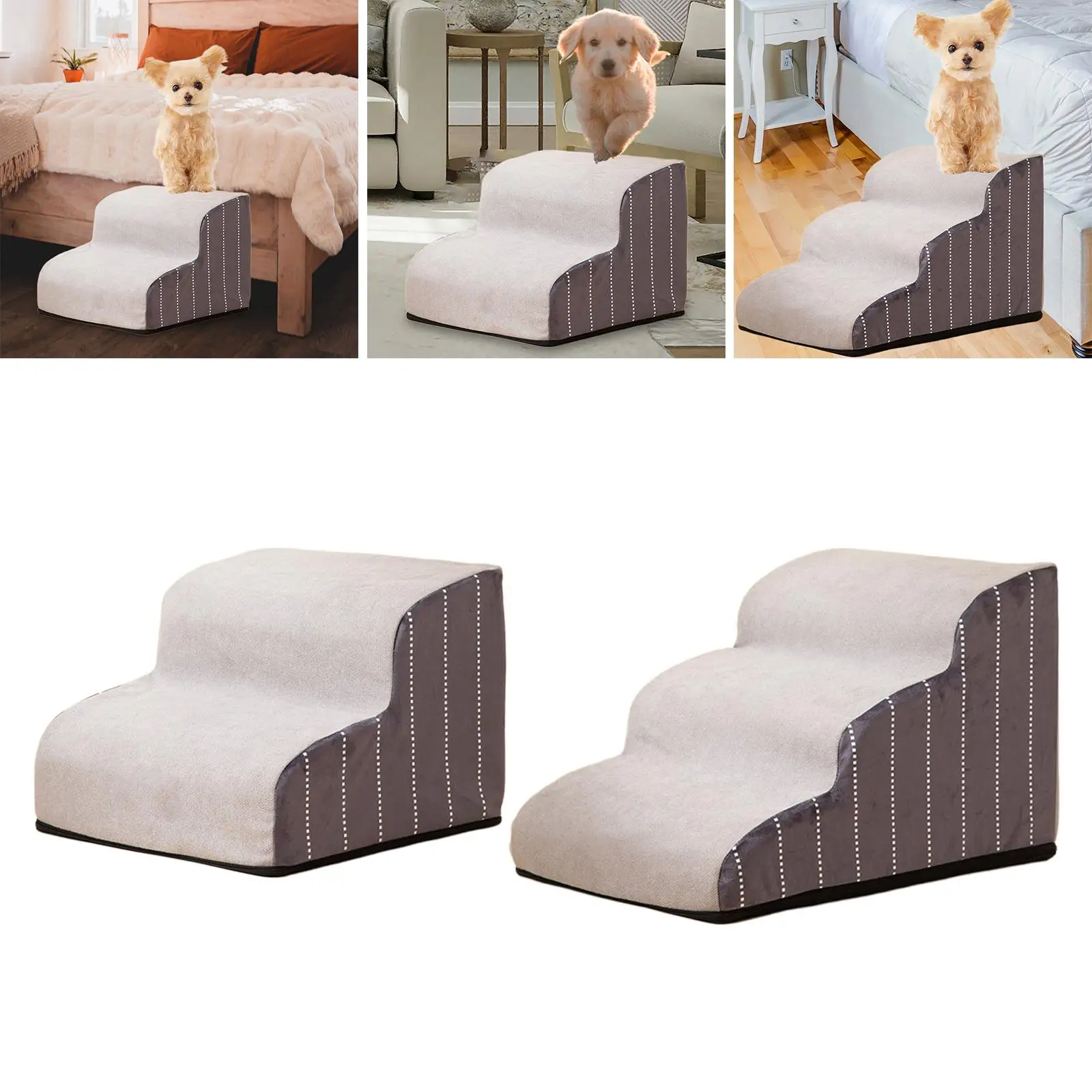 Dog Steps Stair Pet Ramp Ladder with Detachable Cover Breathable Puppy Non Slip Wide Pet Supplies for Older Dogs Indoor Bed