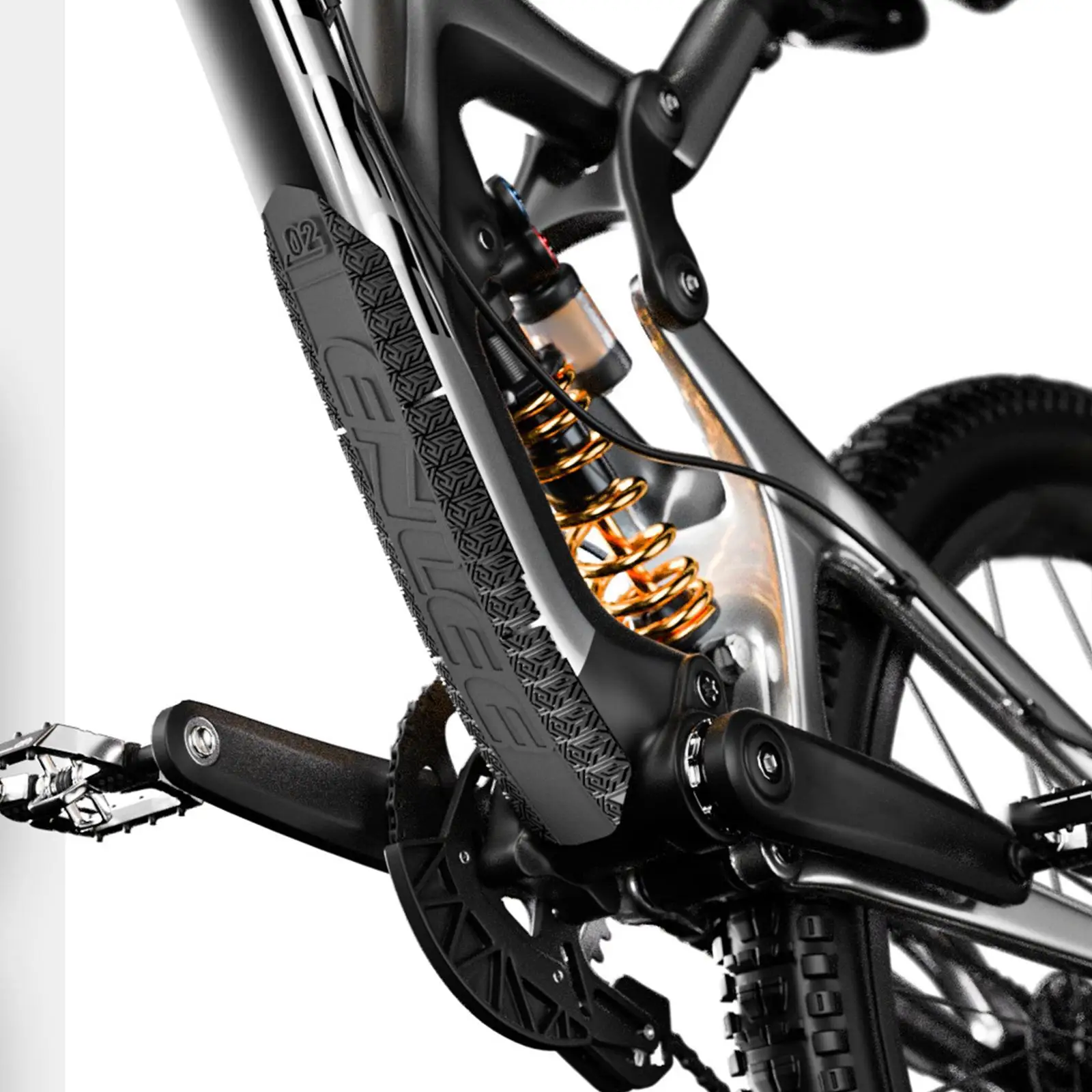 Road Mountain Bike Down Tube Frame Protector Sticker, Durable, Anti Scratch, Anti Collision, Waterproof, Universal Black