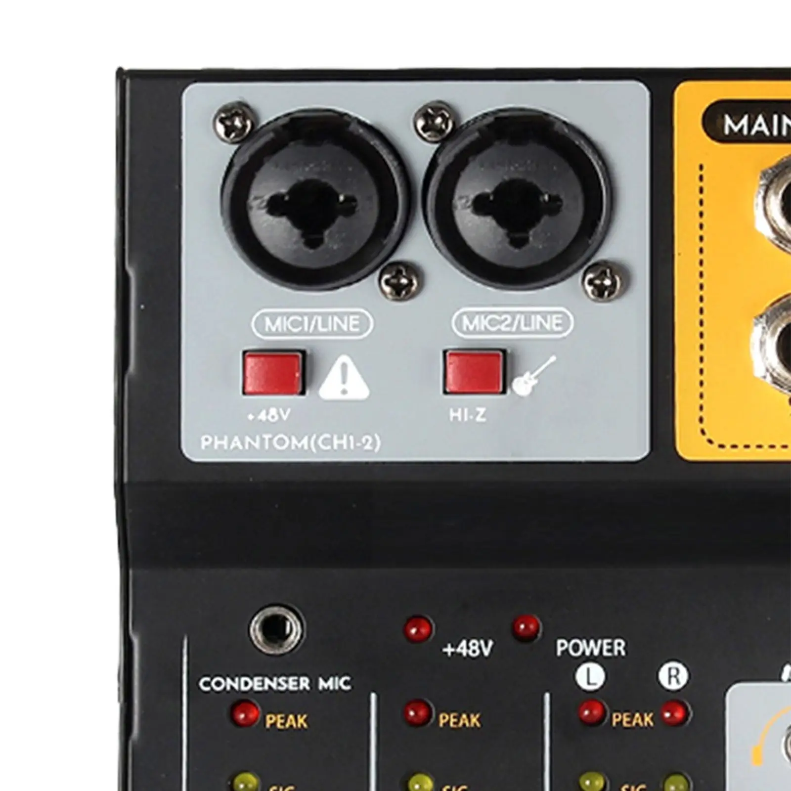 Mini Audio Mixer 48V Less Interference Mini Sound Board Console for Studio Show KTV Stereo Recording Live Broadcast