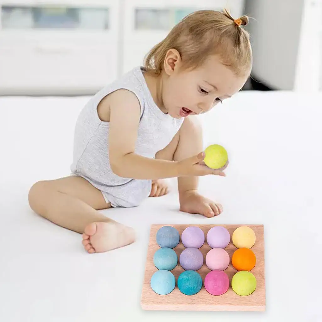 Montessori Toy Wooden Ball  Development Early Learning Toy Gift