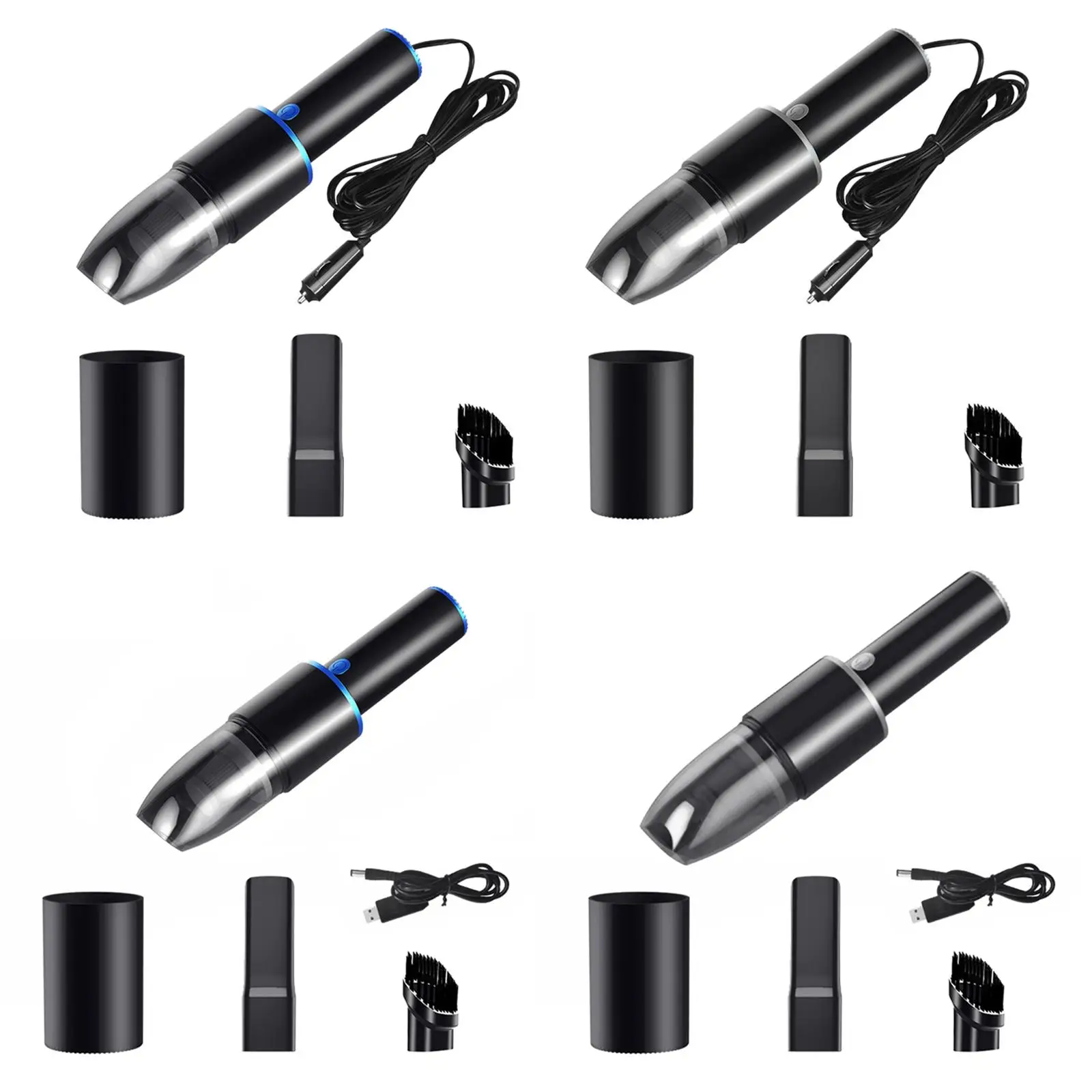 Portable Car Vacuum Cleaner Mini Washable Handheld Vacuum Fit for Pet Hair Home Car Interior Clean Fast Charge USB Rechargeable