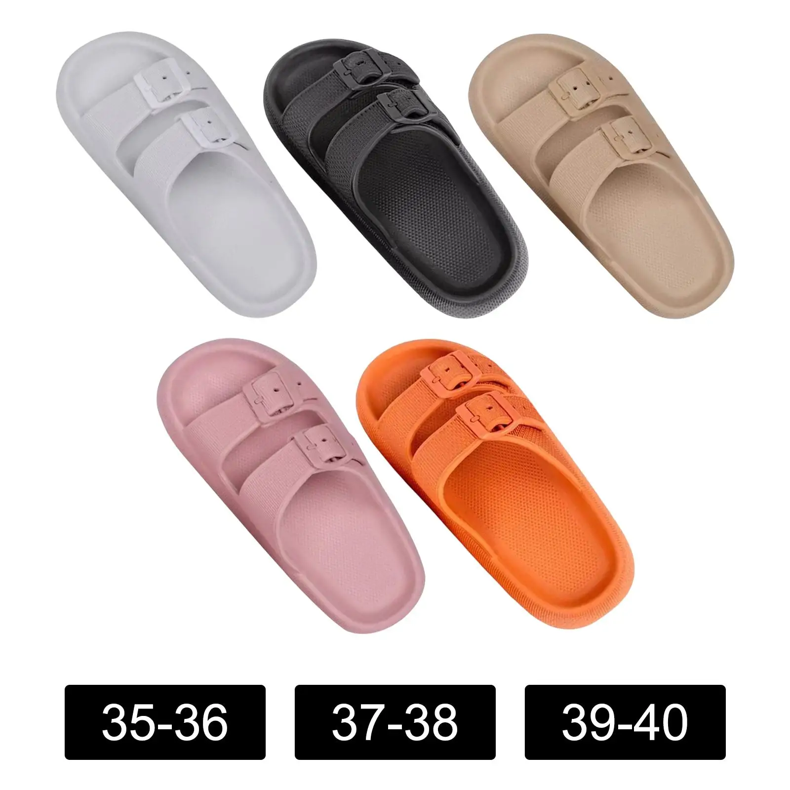 Womens Summer Flat Sandals EVA Flat Sole Slippers Non Slip Comfortable Soft Shower Slippers for Indoor Outdoor Unisex Bathroom