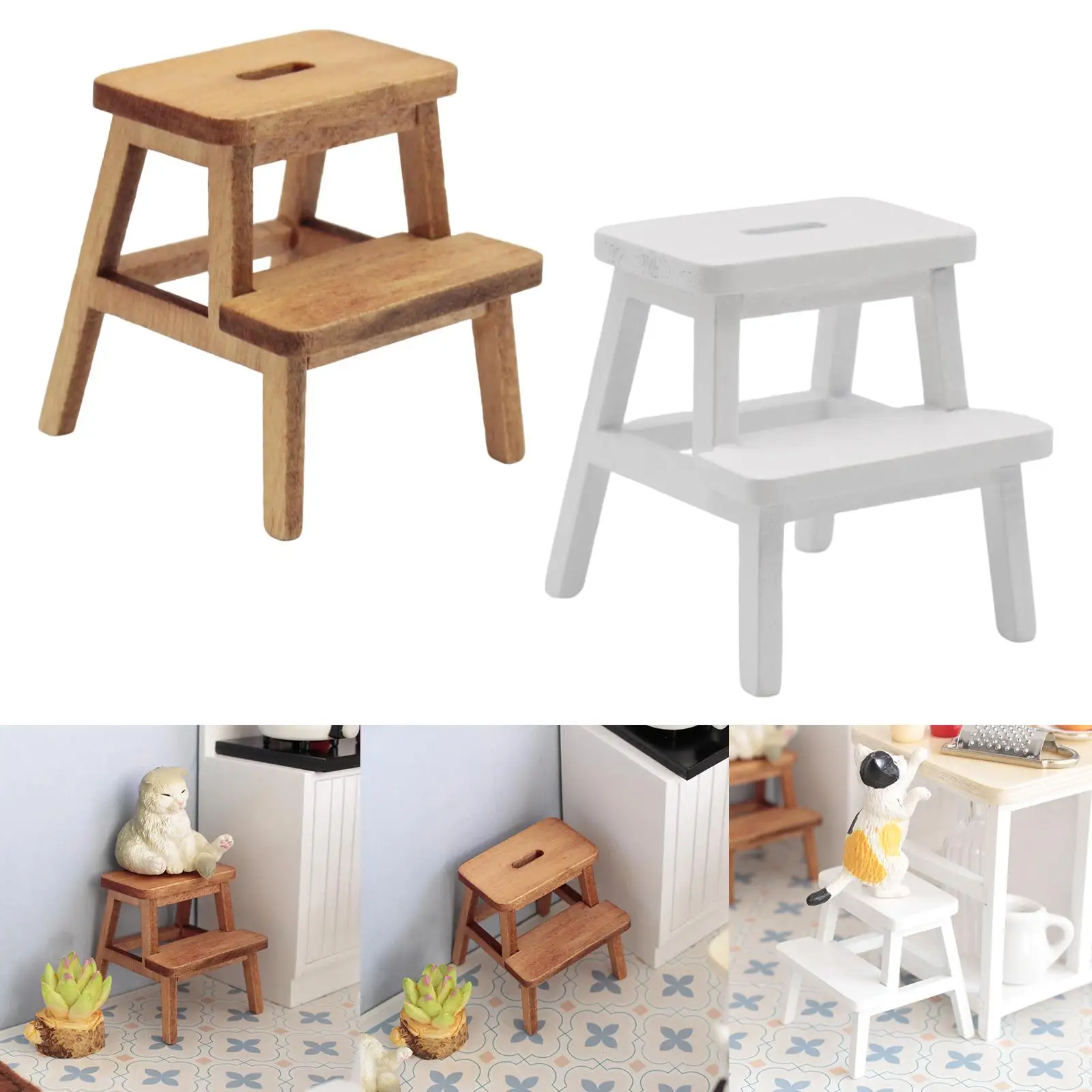 1/12 Doll House Chair Furniture Miniature Wooden for Pretend play Room