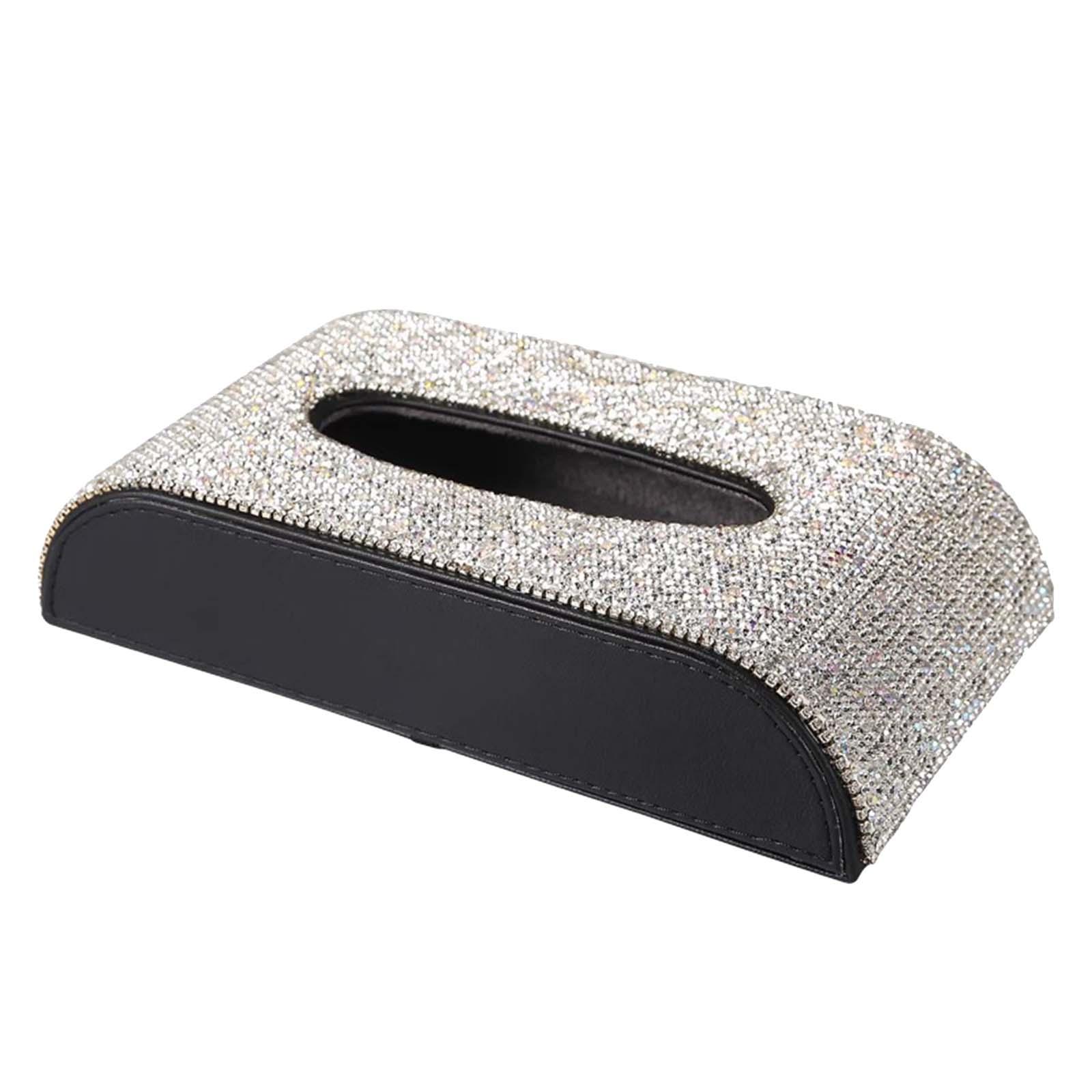 Tissue Box Rhinestones Napkins Container for Vanity Countertop Bedroom