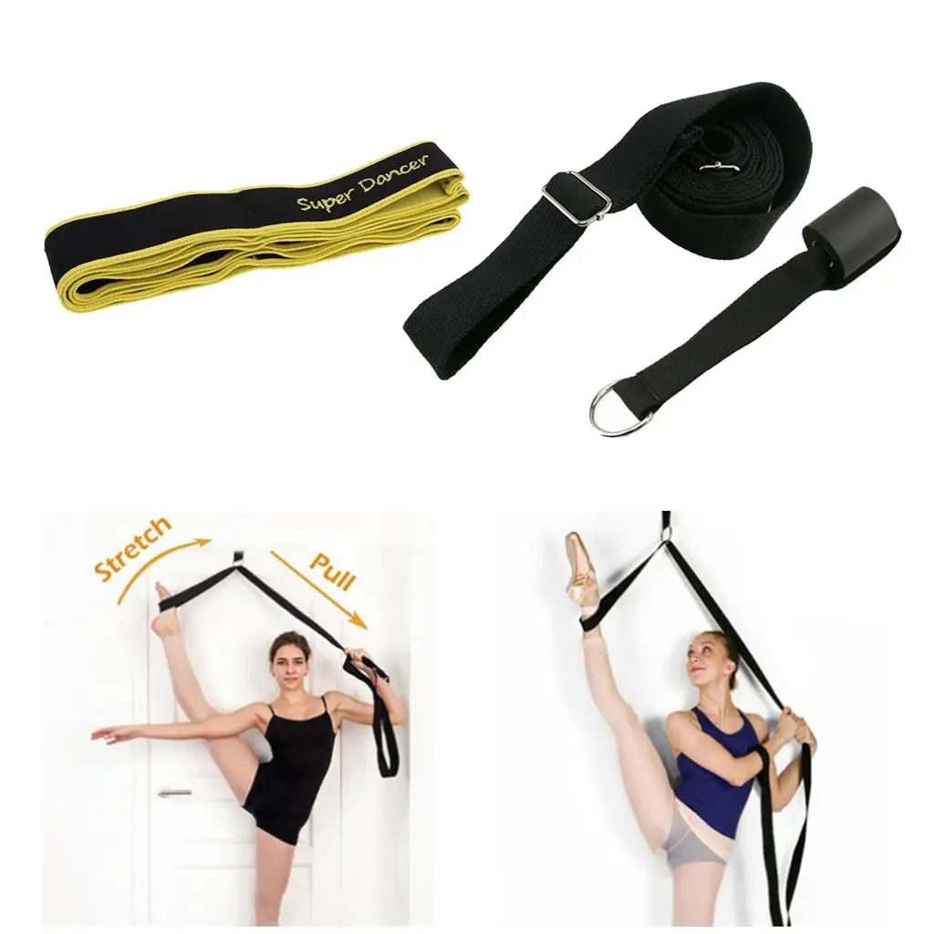 Adjustable Door Flexibility & Stretching Leg Stretcher Strap with 8 Loops Yoga Belt for Ballet Cheer Gymnastics  Dancers
