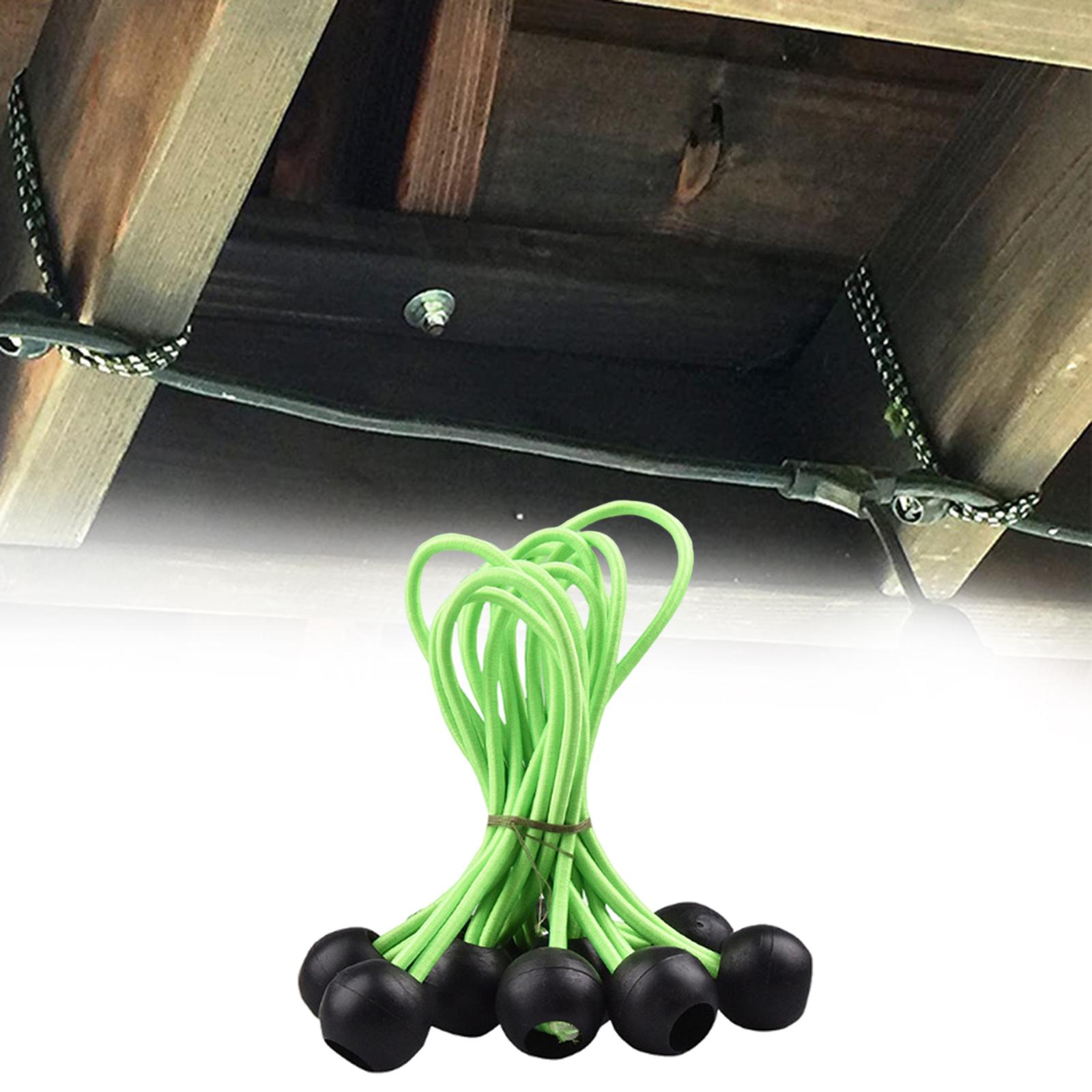 10Pcs/Set Tarpaulin Bungee Ball Cords Tent Tarp Tie Down Strap for Outdoor