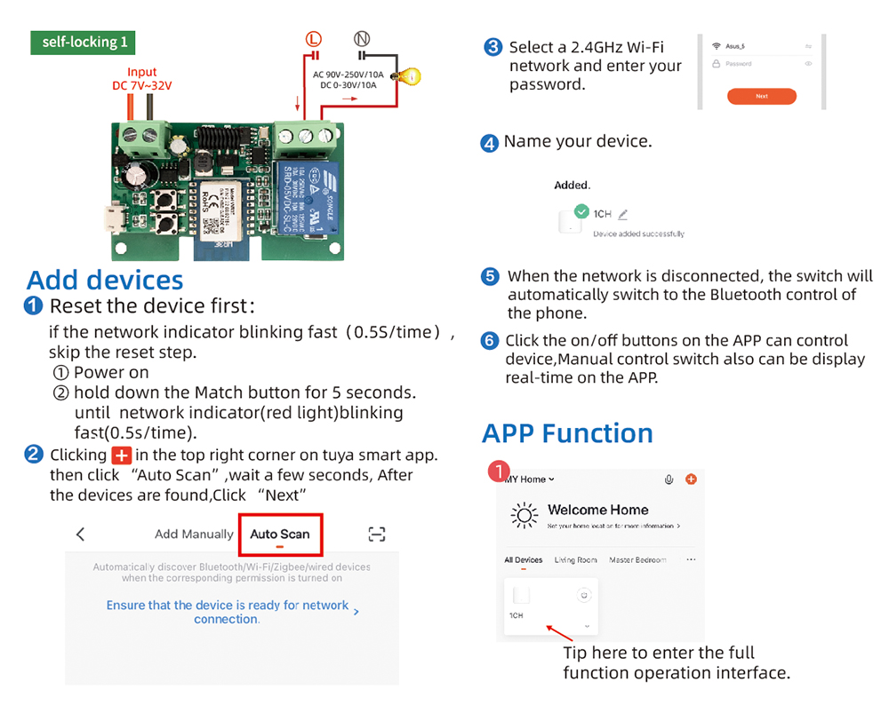 tuya sem fio interruptor controlador wi fi relé módulo vida inteligente app diy smartlife garagem abridor de porta trabalho com alexa google casa