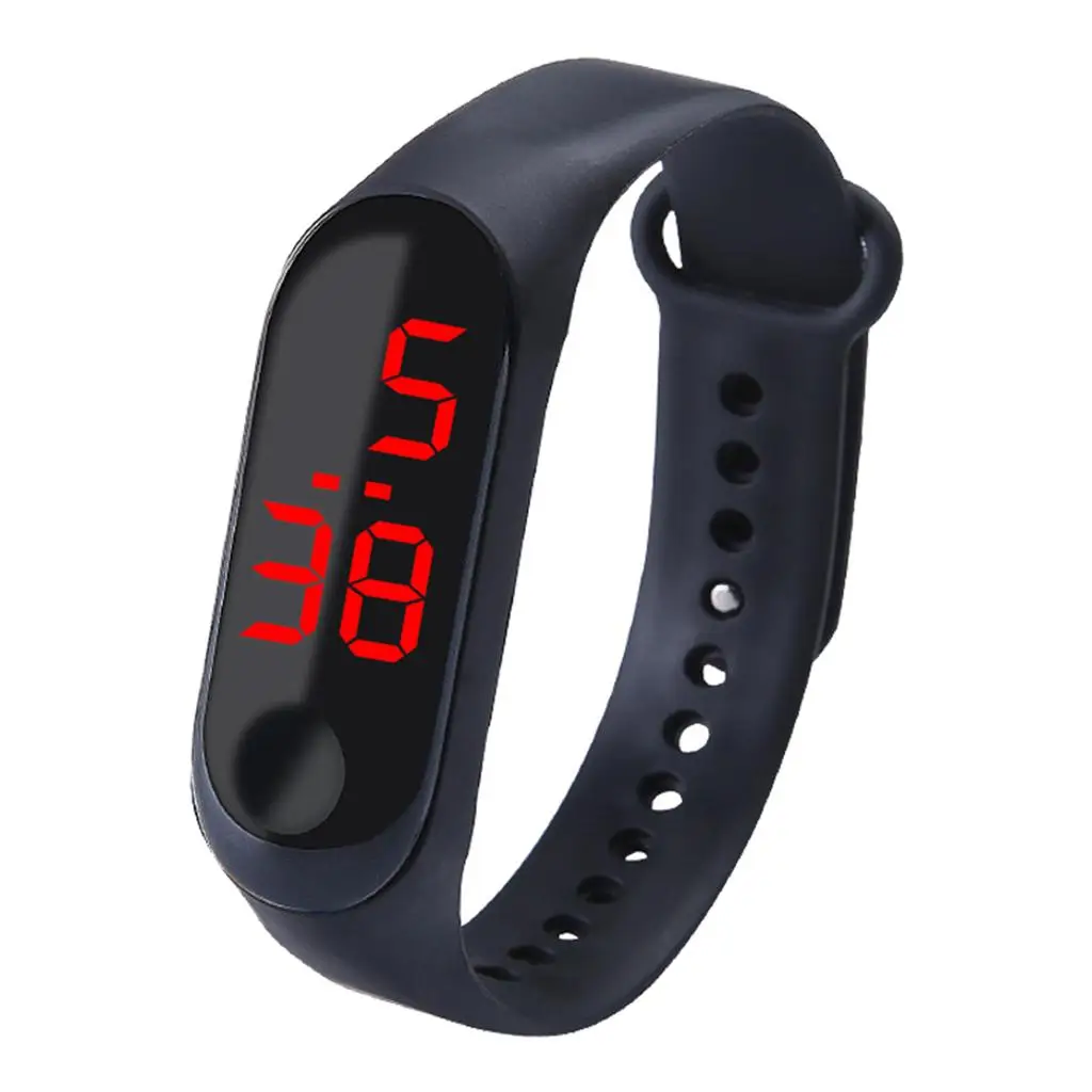 LED Digital Watch Touch Screen Silicone Smart Wristwatch Bracelet