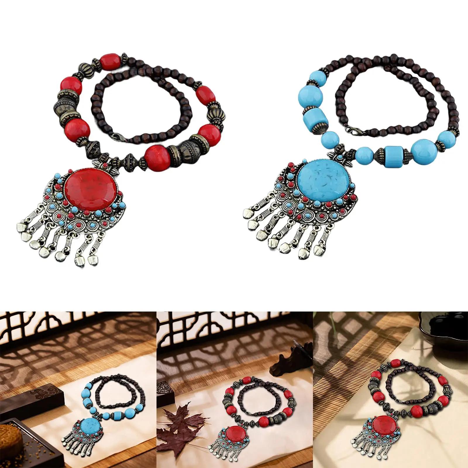Bohemian Pendant Necklace Decor Stylish Long Vacation Gifts Exaggerated Fashion Charms Summer Jewelry for Women