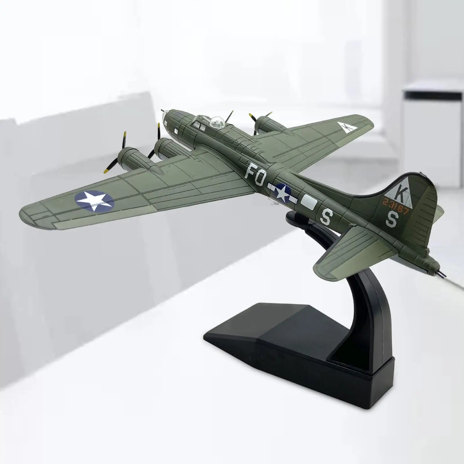 1/144 Scale US B 17 Aircraft Model Ornaments Airplane Collection Gift