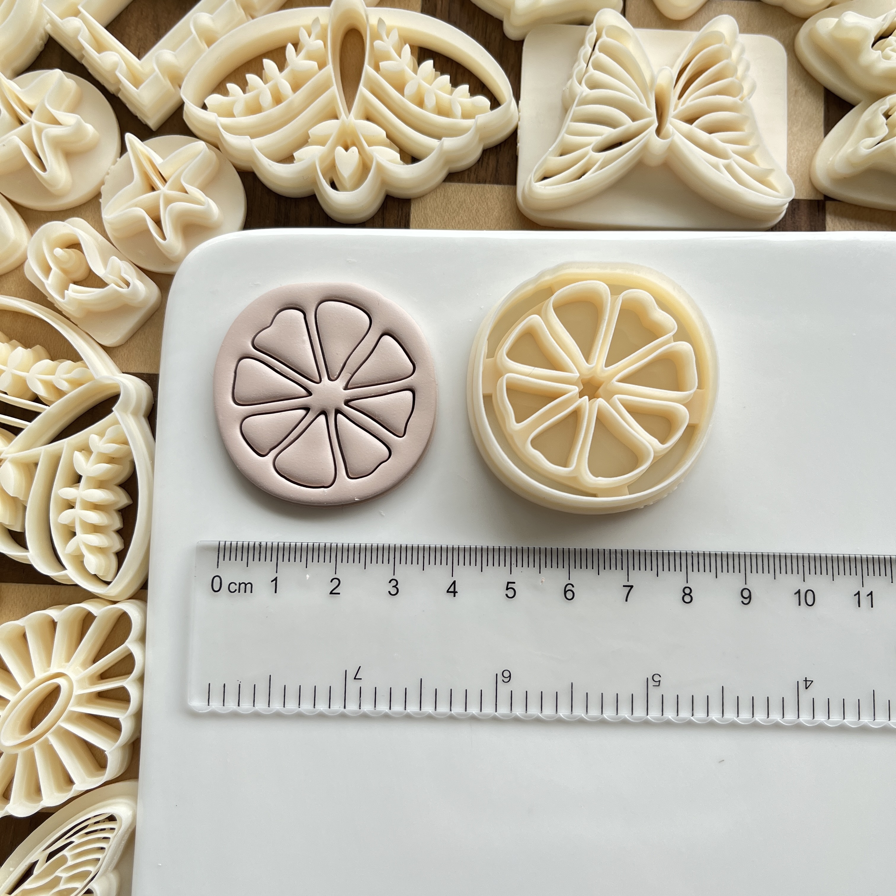 Zitronen scheibe Polymer Clay Formen schöne Frucht scheibe Serie Schneid form Cutter für DIY Ohrringe Schmuck Abzeichen Dekoration machen – Detail 3
