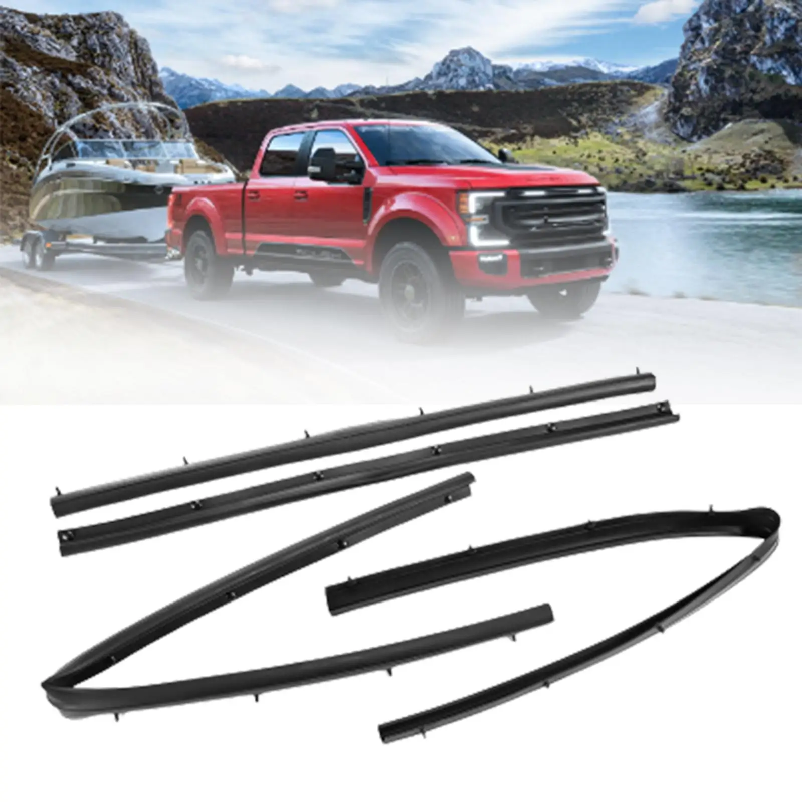 4Pcs Lower Door Weather Strip Seal Trim F81Z-2520758-aa Rubber Weather Strip Seal for Ford F250 Premium Replacement Durable