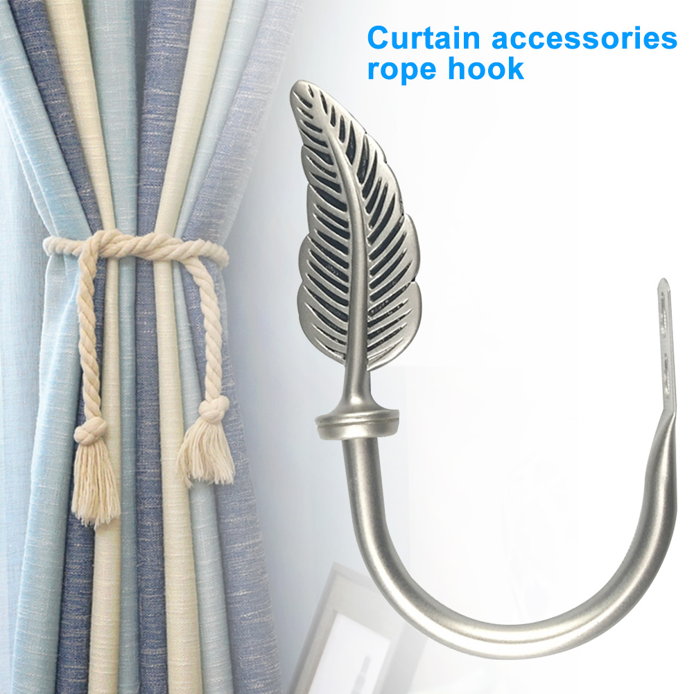 Description Picture 2 of item2pcs Wall Hook Iron Curtain Accessories Hanging Hook Home Decor U Shaped Living Room Loop Holder Curtain Tieback Buckle Hanger