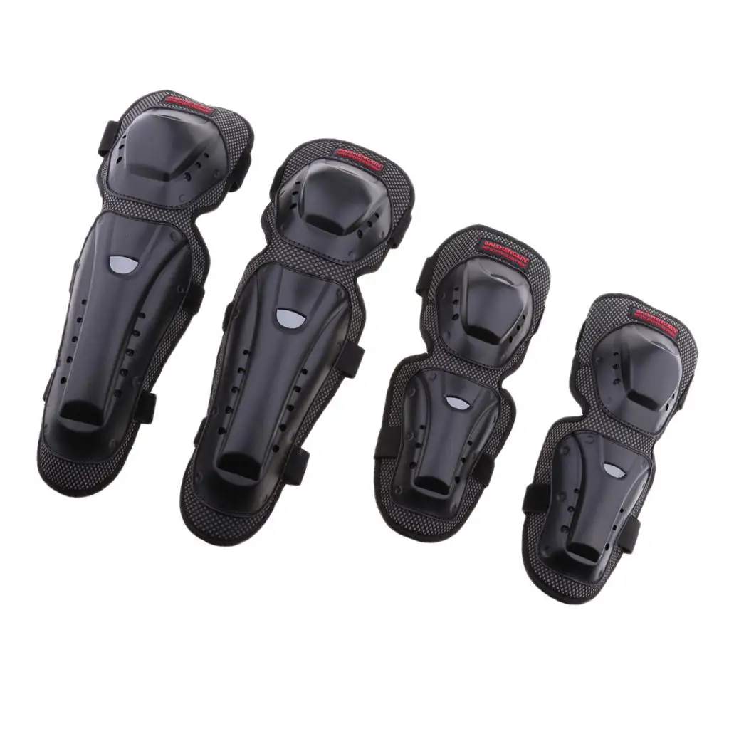 4Pcs Unisex  Knee Elbow  Motocross  Knee Shin Guard Pads Protective Gear for Adults