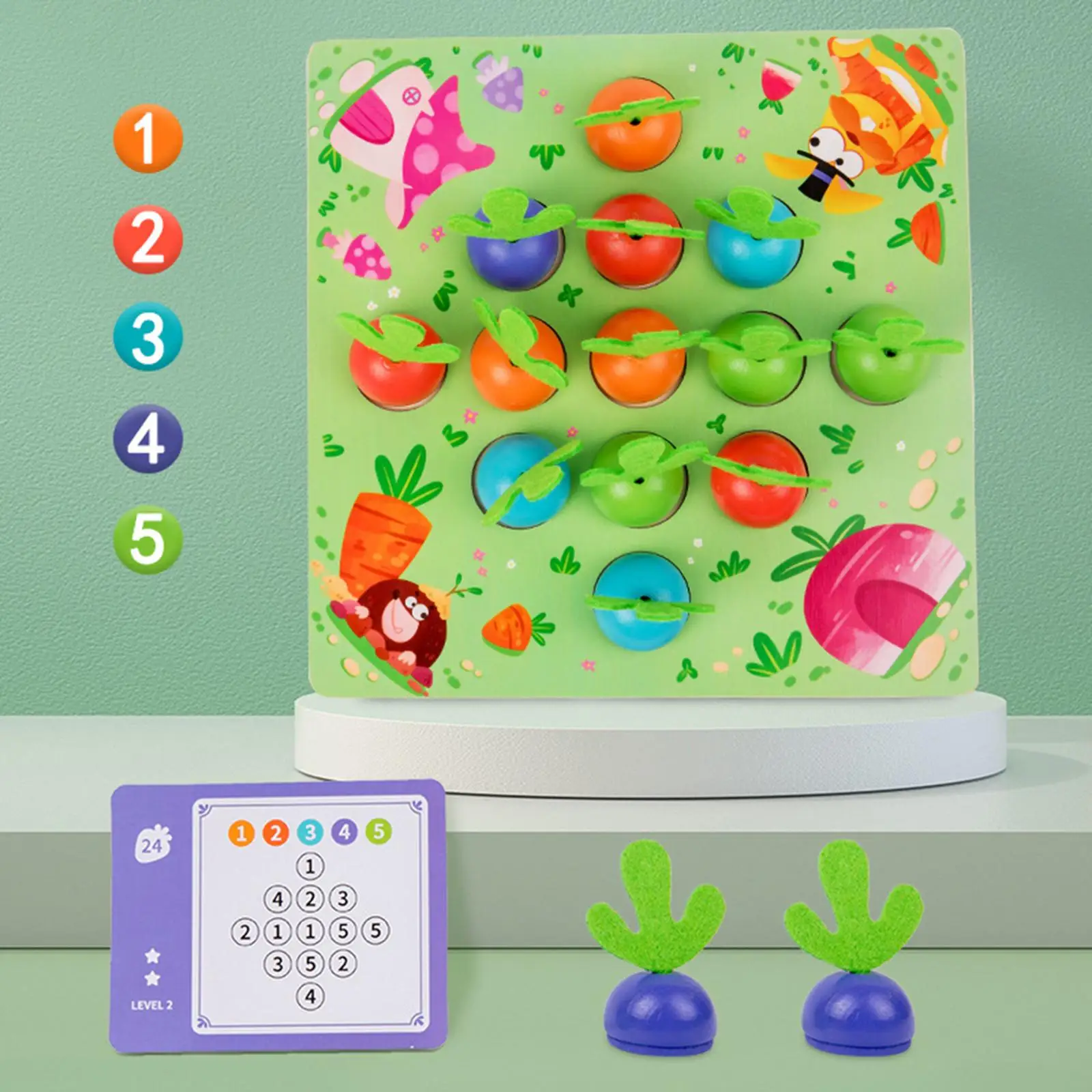 Educational Carrot Harvest Game Fine Motor Skill Color Memory Sorting Garden Vegetable Pulling Toys Montessori Toys for Games