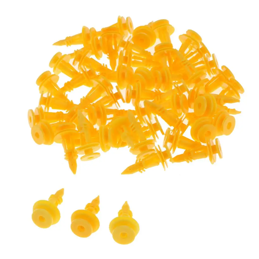 50PCS Tail Door  Panel Clips Retainer  Yellow