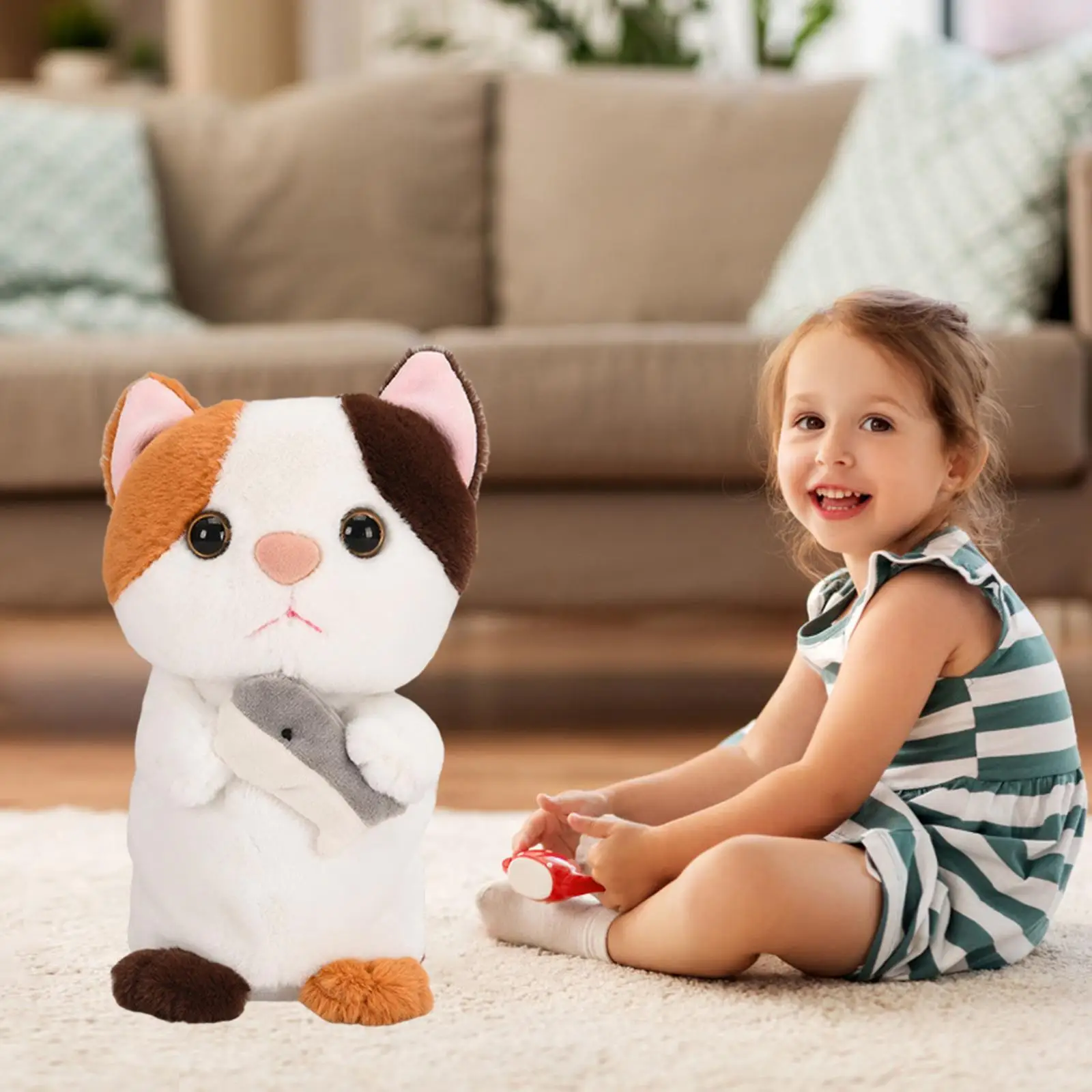 Electric Plush Doll Voice Copy Repeat Battery Powered Birthday Gifts Interactive Toy Figures for Girls Children Boys Toddlers