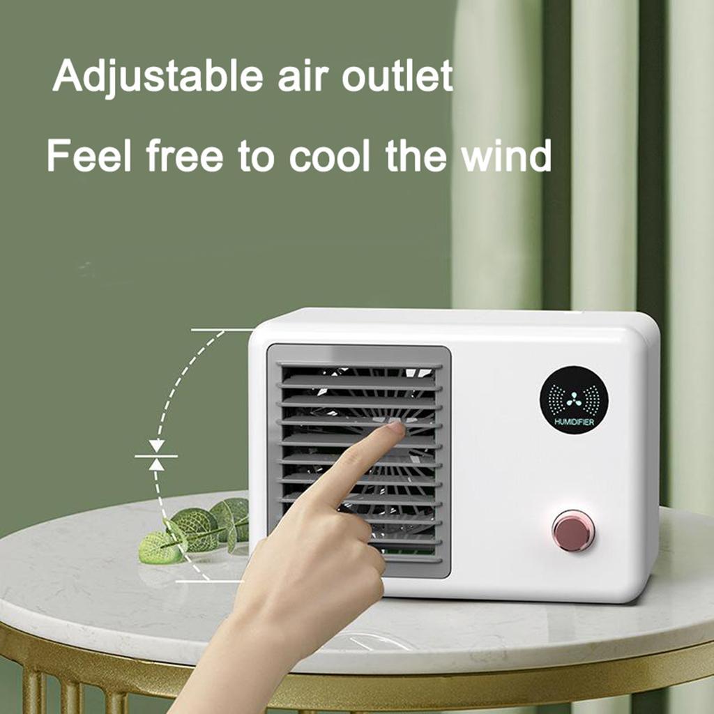 Personal Air Cooler, 3-in-1 Silent Retro Portable Conditioner, 400ml Air Cooler Humidifier with LED