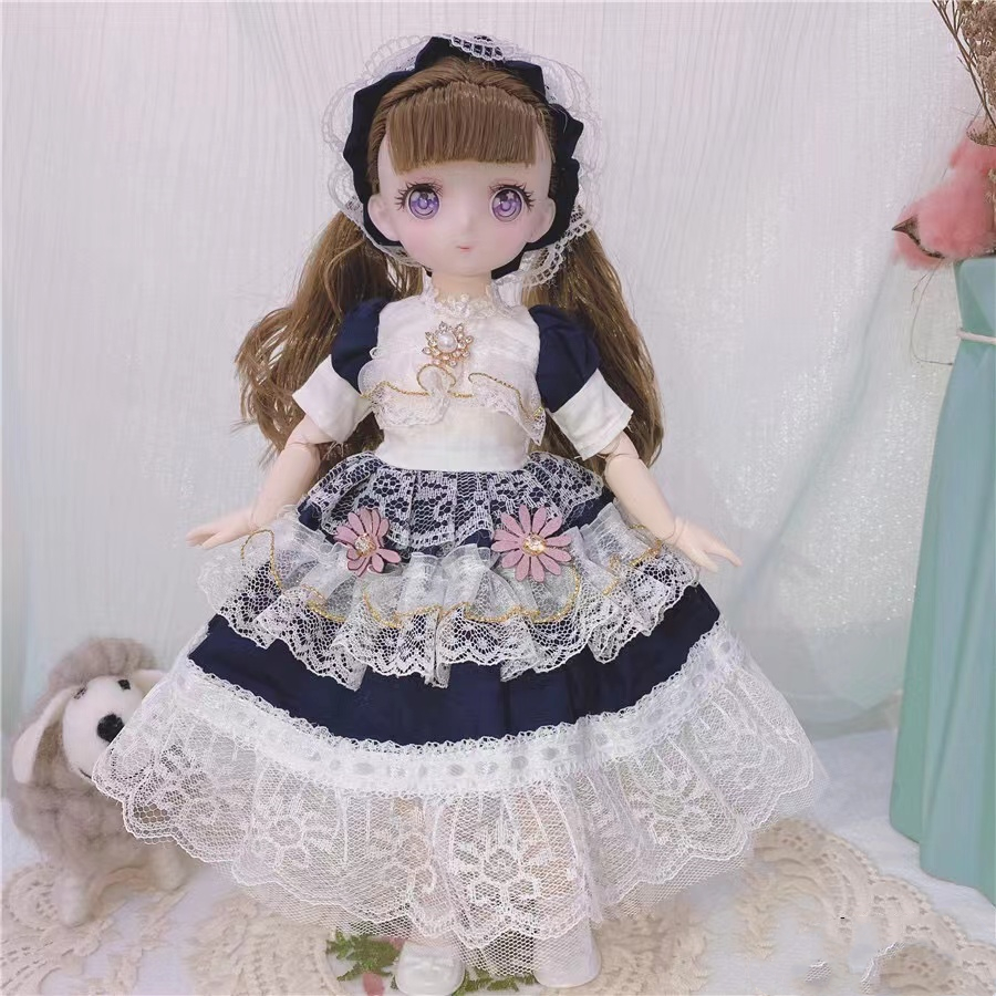 1/6 Kawaii Doll 30cm Cute Blyth Doll Joint Body Fashion BJD Dolls Toys with Dress Shoes Wig Make Up Gifts for Girl pullip
