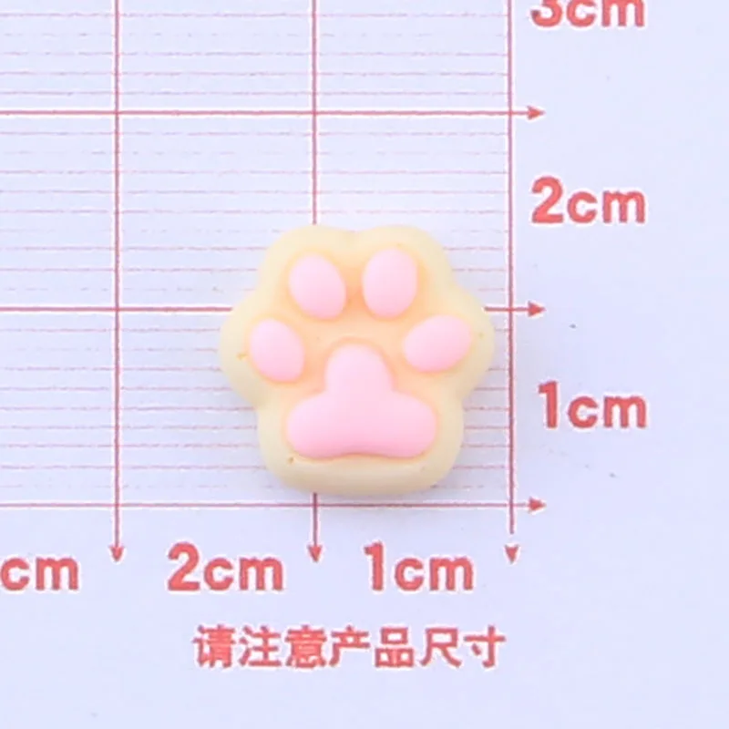 20Pcs Cute Mini Cat Paw Flatback Resin Cabochon Kawaii Flat Resins of Characters DIY Scrapbook Hair Accessories Phone Decoration