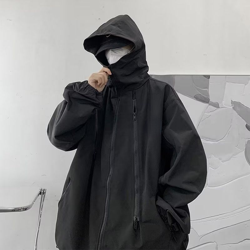 Deeptown Harajuku Black Windbreaker