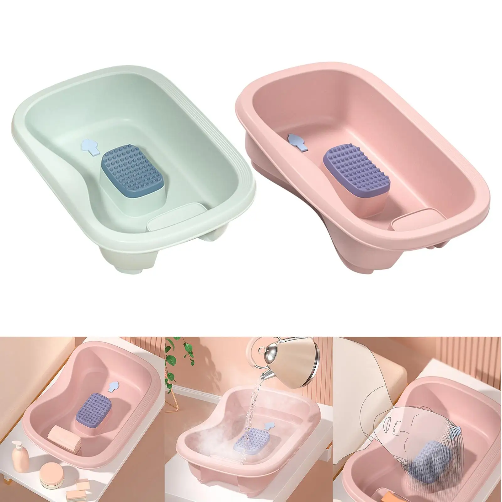 Portable Hair Washing Basin EVA Cushion Stable Wash Tub Hair Washing Sink for Hair Washing SPA Patient Bedridden Pregnant