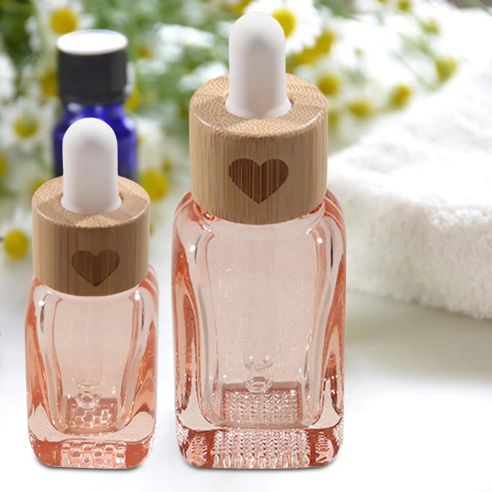 Glass Dropper Bottle Transparent Pink Eye Dropper Bottle for Liquids Perfume
