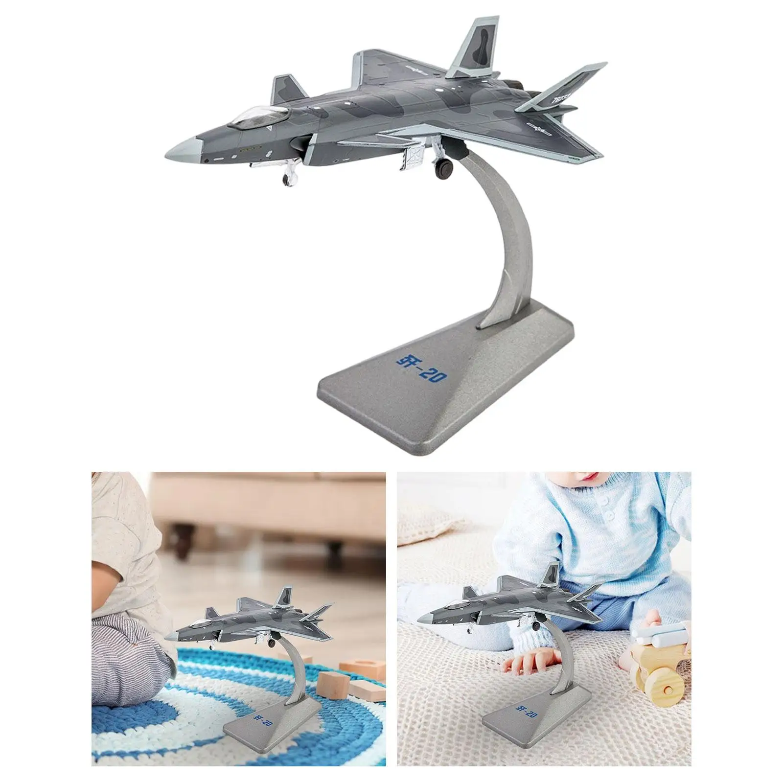 1/144 Scale J20 Airplane Plane for Shelf Living Room TV Cabinet Home