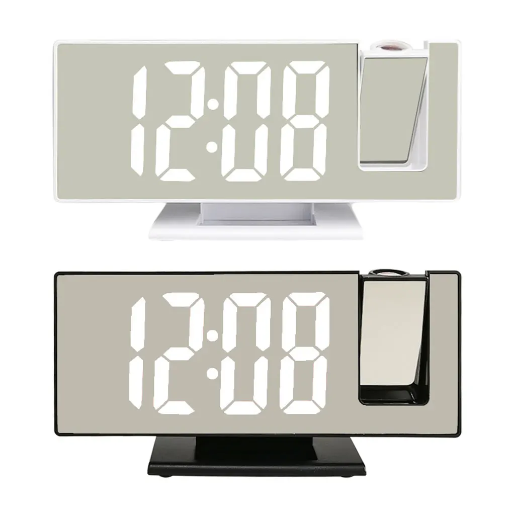 LED Digital Alarm Clock USB Charging Port LCD Auto Dimmer Mode with Projection Dimmable for Bedroom Bedside Living Room Office