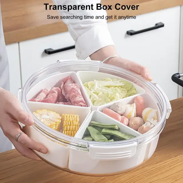 NewDivided Serving Tray with Lid Snackle Box Container with Drain Holes 4  Compartment Snackle Box Charcuterie Container Portable - AliExpress