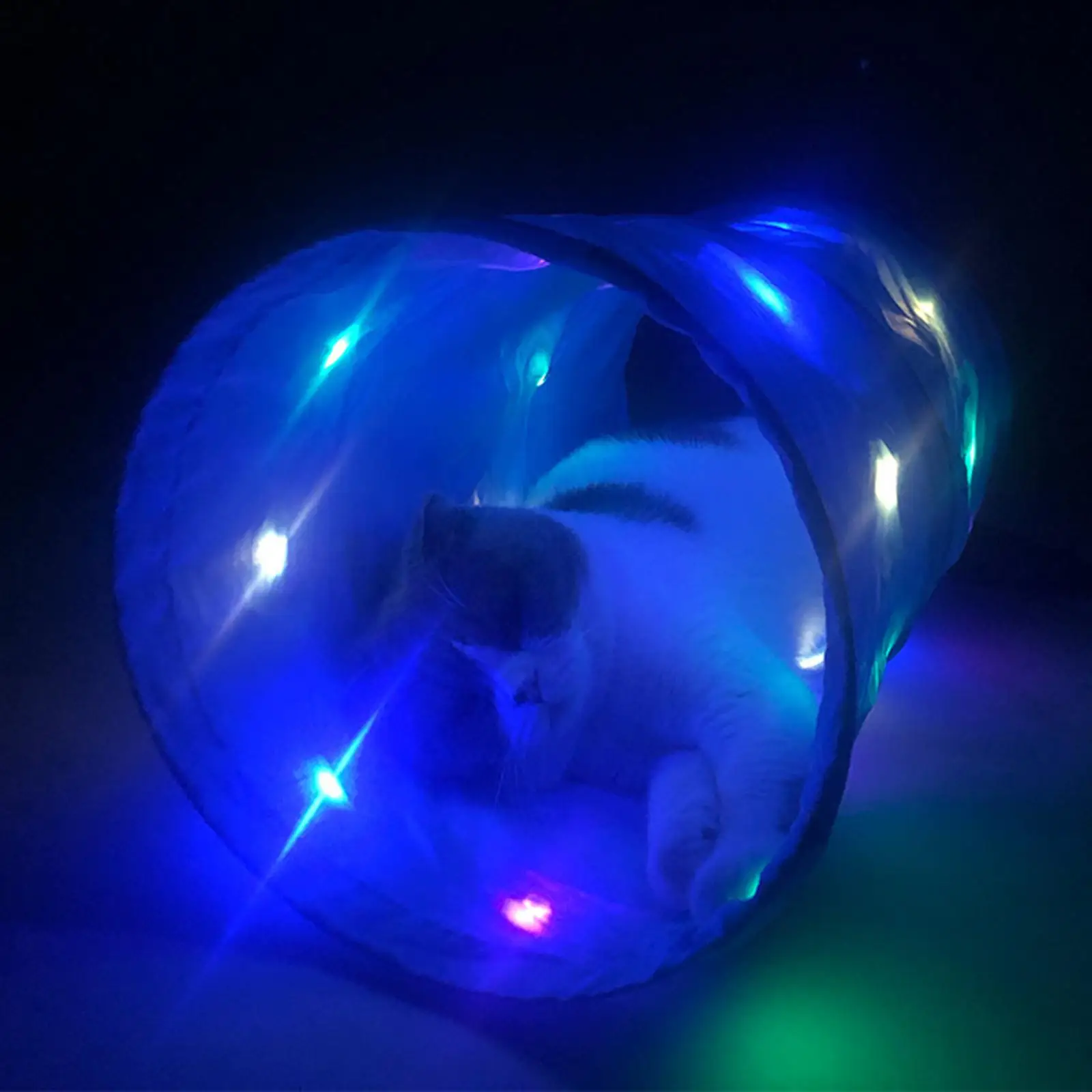 Cat Tubes And Tunnels - Interactive Toy Luminous Effect - Collapsible Tunnels For Indoor Cat Puppy Kitten