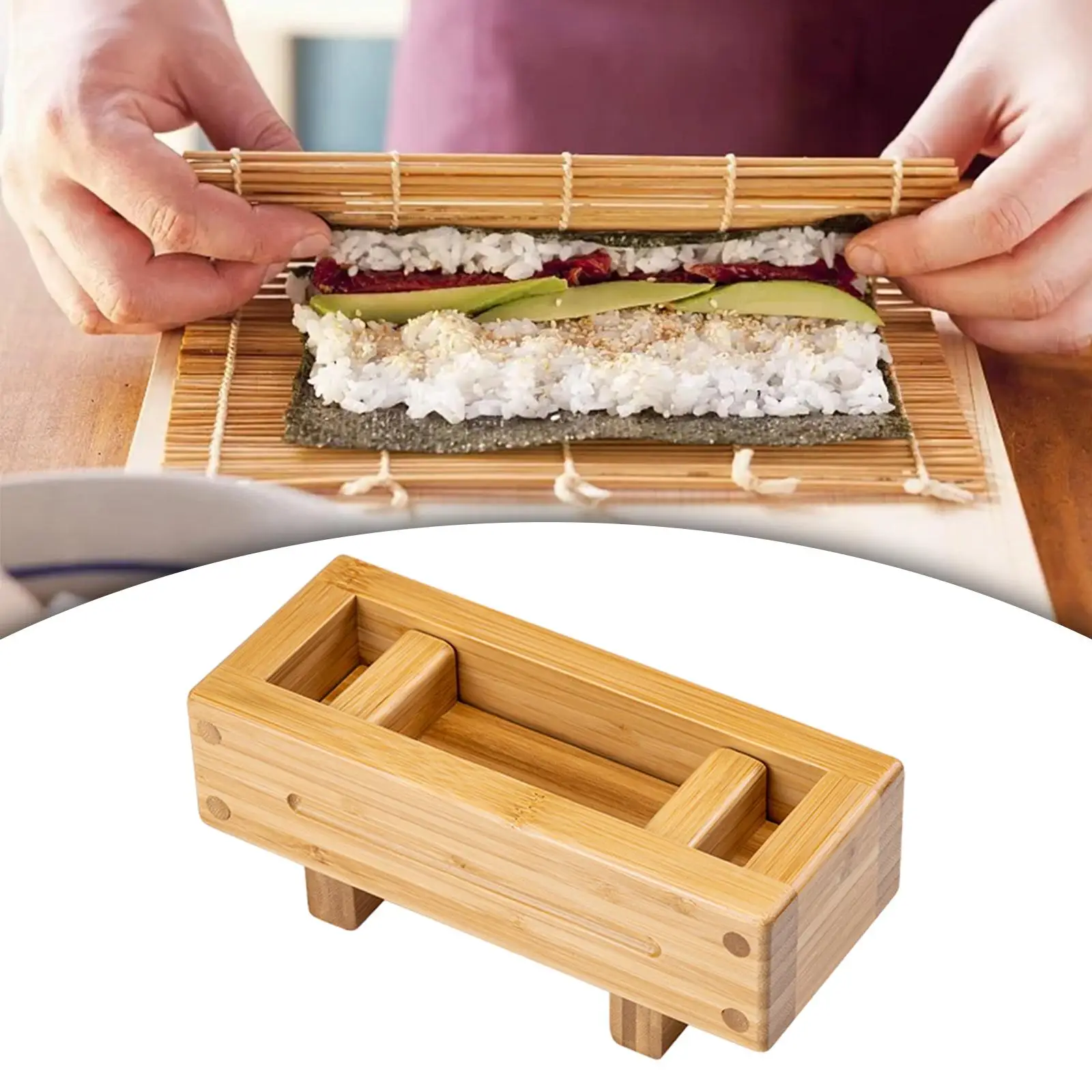 Sushi Mold Box Rectangle Household Portable Rice Roll Mold Sushi Making Tool for Party Restaurant Camping Holidays Fudge Rolls