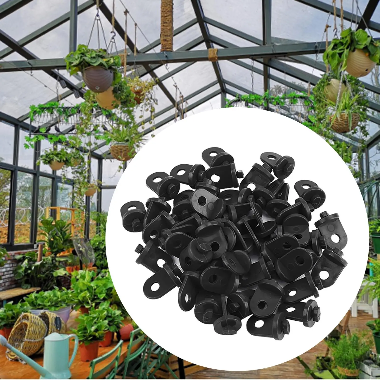 50x Greenhouse Plants Hook Hanger Twist Clips Accessories for Pots Insulation Netting Shading Tomato Hanging Flower Baskets