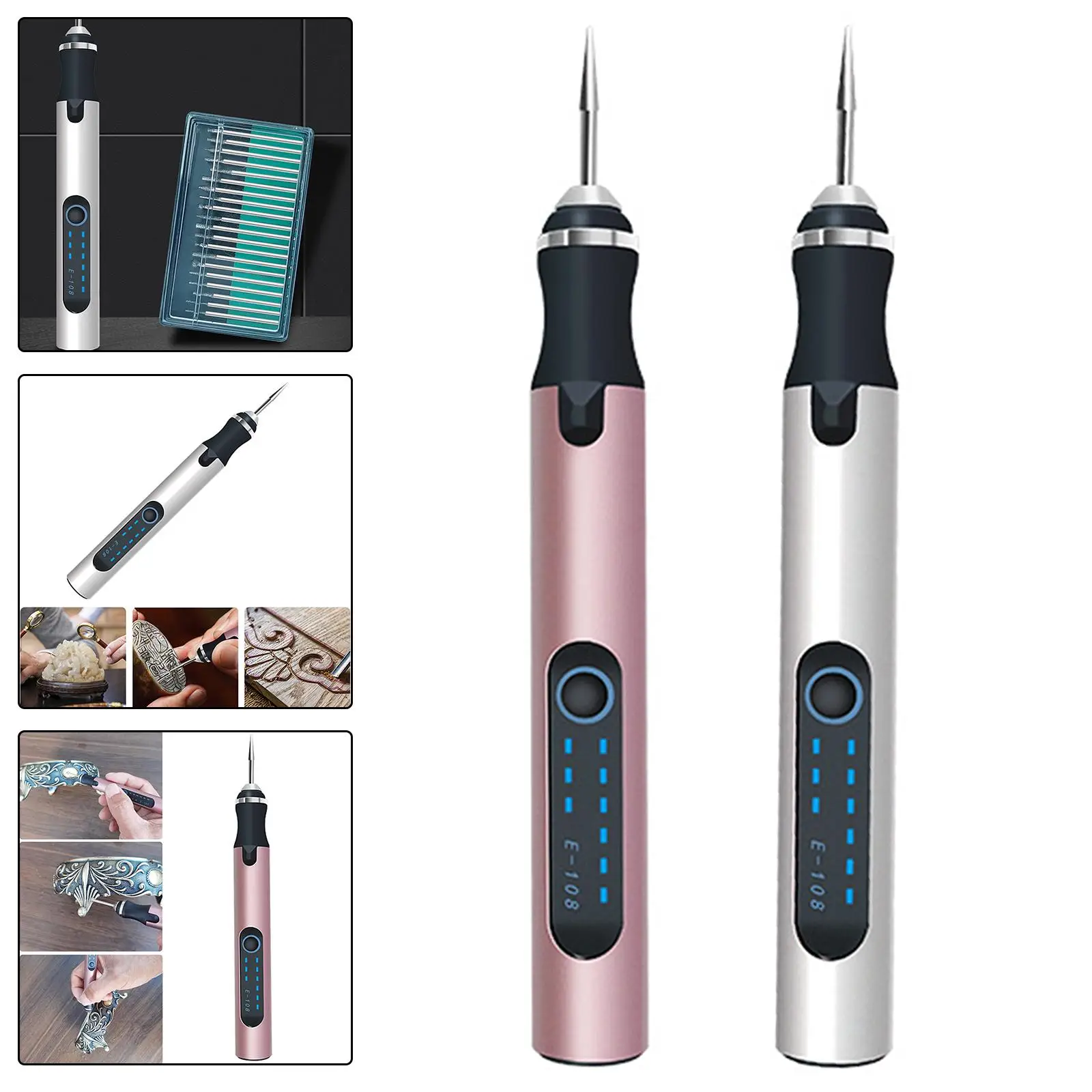 Mini Electric Grinder Drill Bit Pen Manicure Pen Polisher Sander 3-Speed USB Rechargeable Mini Grinder Drill Pen for Woodworking