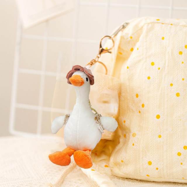 Bluethy Duck Keychain Lovely Yellow/White Banana Duck Plushies with Buckle  Ornament PP Cotton Soft Stuffed Cartoon Animal Key Ring Bag Accessories  Kids Girl Gift 