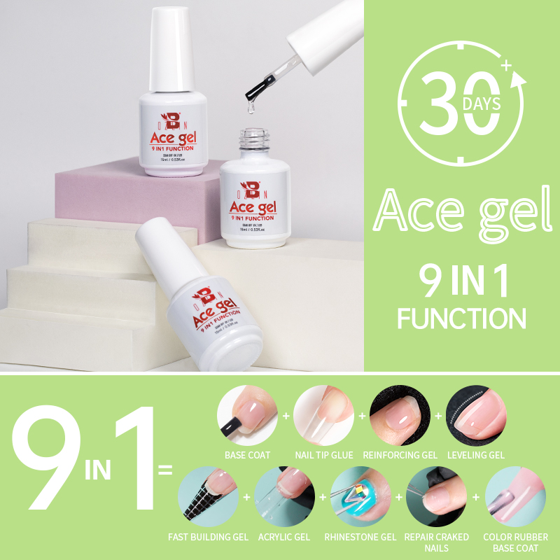 Best of BOZLIN 15ML Ace Gel 9-in-1 Nail Glue Gel Nail Polish Thickness Transparent Semi Permanent Function UV Gel Soak Off Nail Art Reviews & Tips