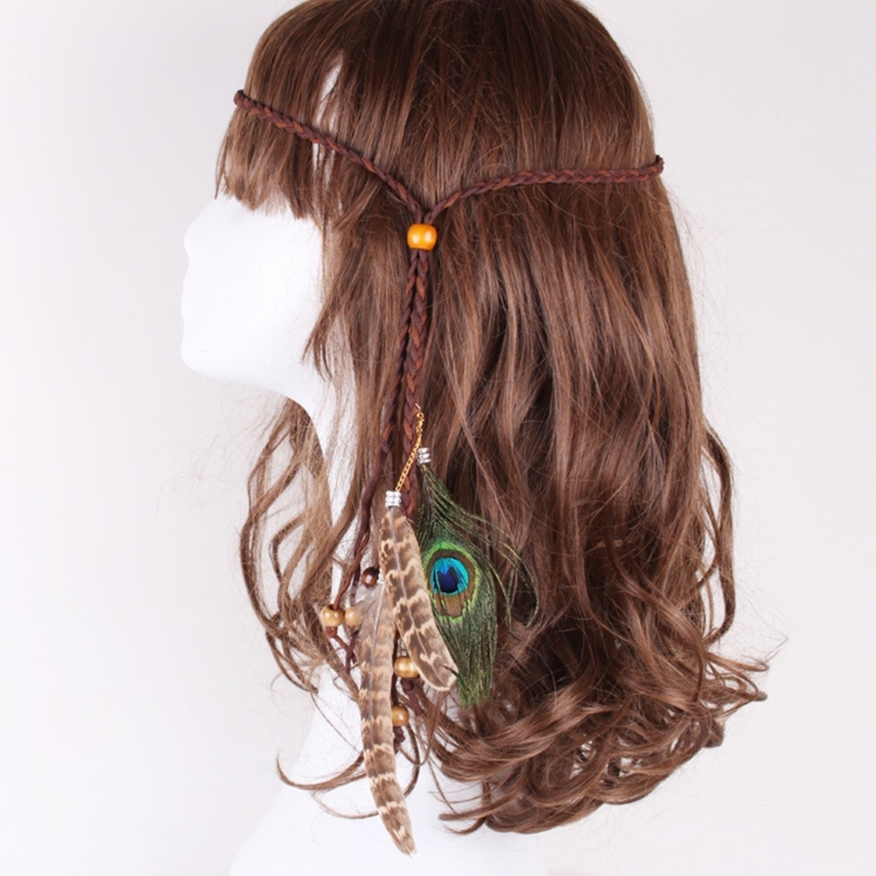 Indianischer kopfschmuck boho federn stirnbänder indischer kopfschmuck federn kopf bedeckung boho kopf bedeckung hippie schmuck – Detail 9