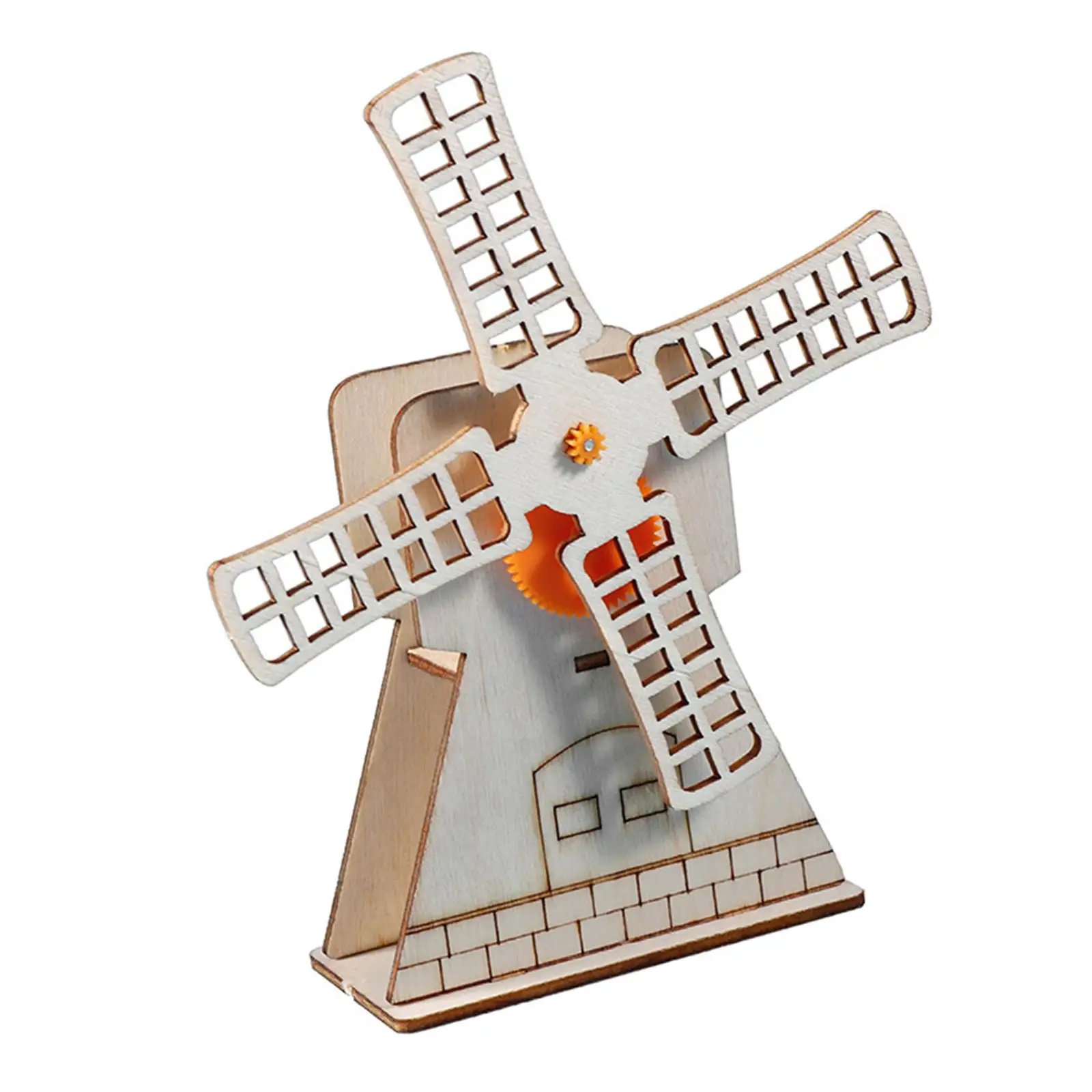 Windmill Wooden House Technology Small Production Science Experiment Teaching Toy Ornaments Windmill Model Kit for Kid Gifts