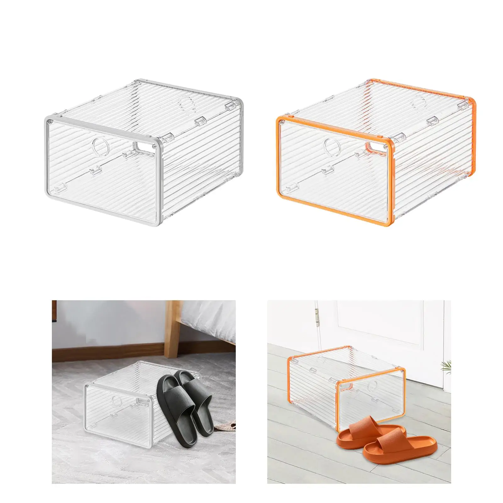 Large Shoe Storage Box Shoe Organizer Multifunction with Lids Toy Boxes Clear Container for Closet Dorm Apartment RV Laundry