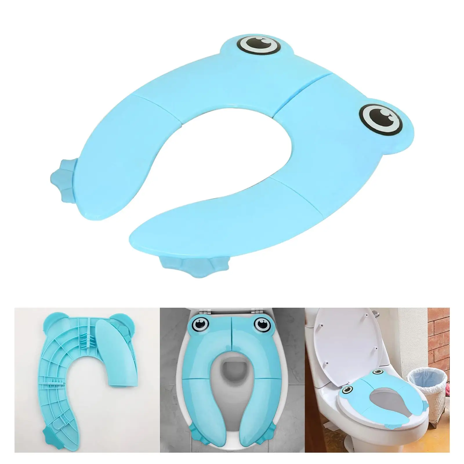 Toilet Cushion Folding Stable with Storage Bag Oval Reusable Comfortable Portable Potty Seat Pads for Traveling Toddler Kids